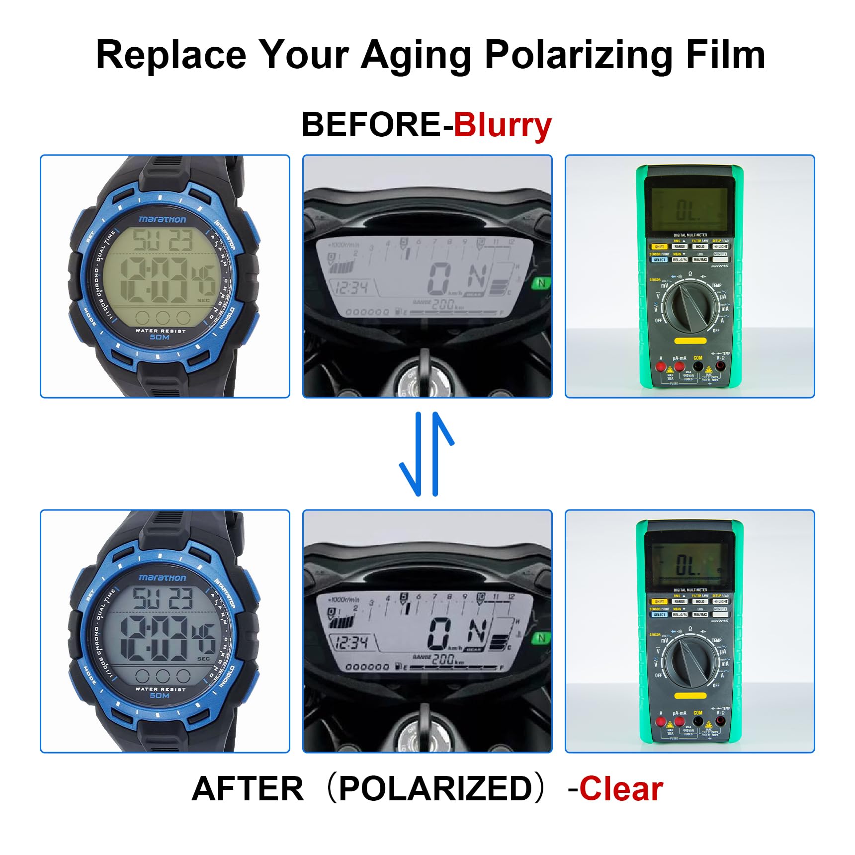 Selens Linear Polarizing Film Sheets Adhesive PET 7.8x11.8 inches for Photography, LCD Repair, Education 2 PCS