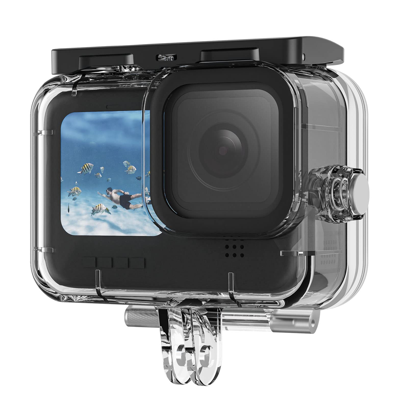 Telesin Upgraded 60M/196Ft Waterproof Case For Gopro Hero 12/11/10/9 Black Waterproof Coating To The Lens, Underwater Dive Case