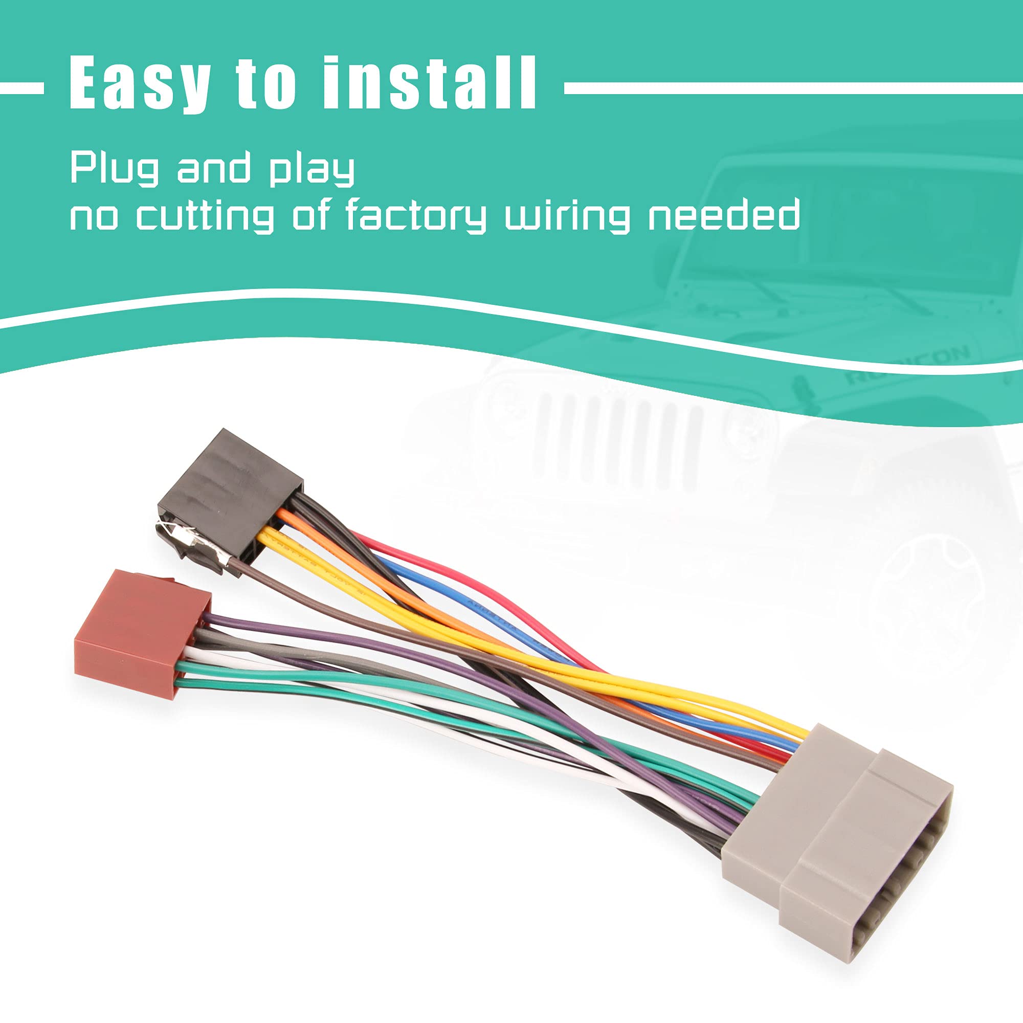 G Car Stereo Radio Wiring Harness Aftermarket Install Speaker Power Plug Connector Fit For Chrysler 2002 2007, Jeep 2001 2007, Dodge Ram 2002 2007