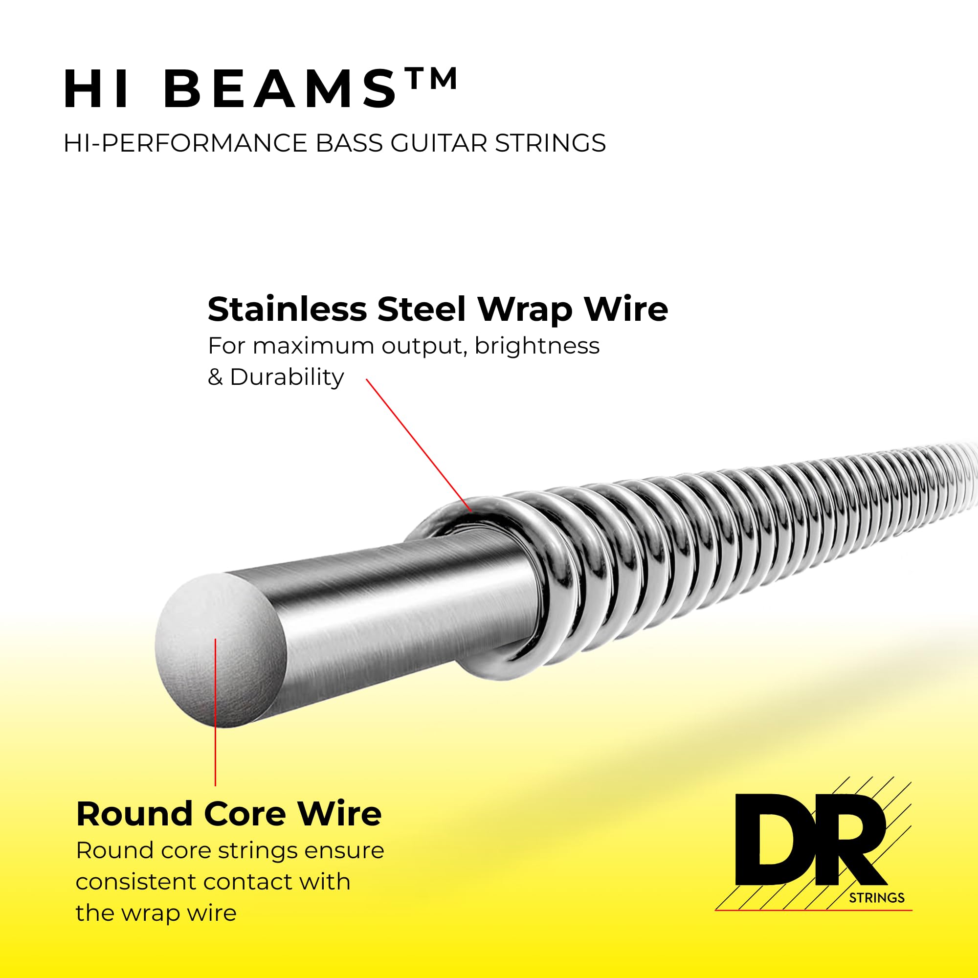 Dr Strings Hi Beam   Stainless Steel Round Core 40 95