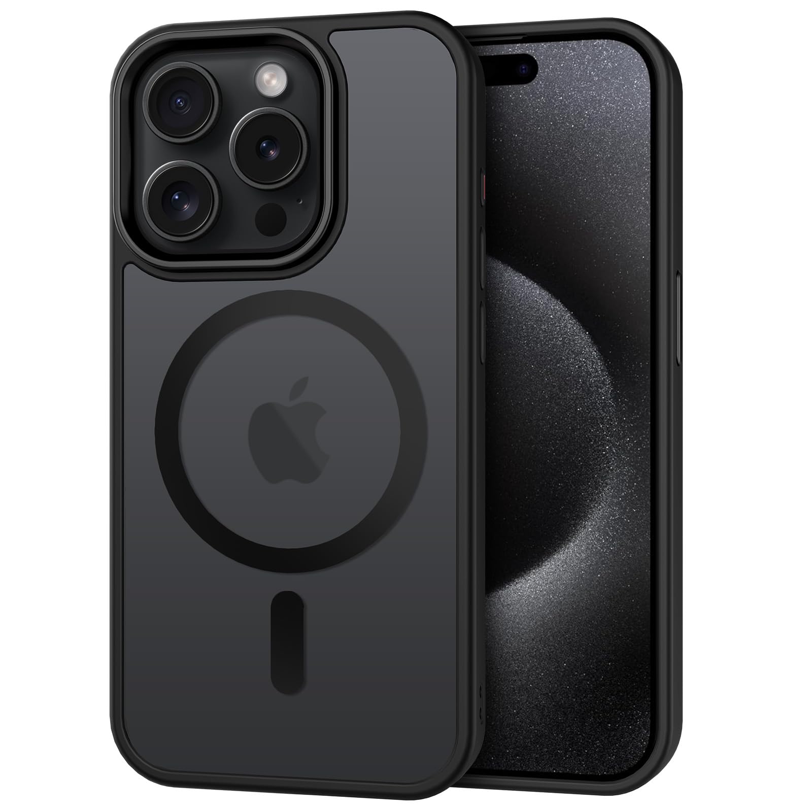 CACOE Magnetic Case for iPhone 15 Pro Max 6.7 inch-Compatible with MagSafe & Magnetic Car Phone Mount,Not Yellowing Anti-Scratch