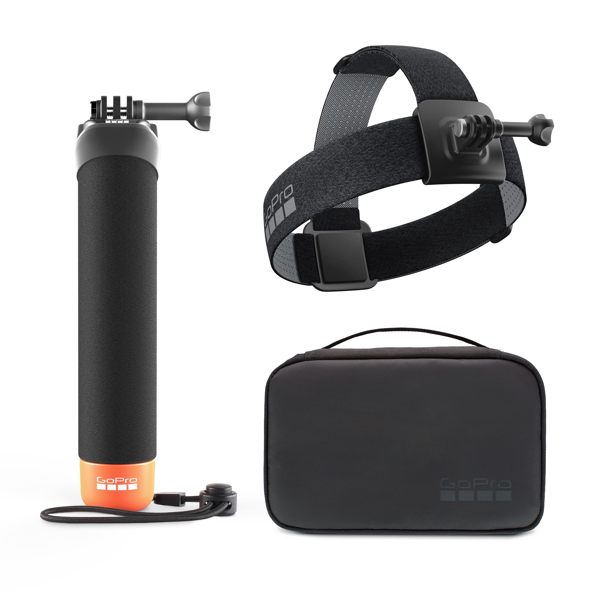 GoPro Adventure Kit 3.0 (Head Strap 2.0 + Clip, The Handler (Floating Hand Grip), and Compact Case) - Official GoPro Accessory