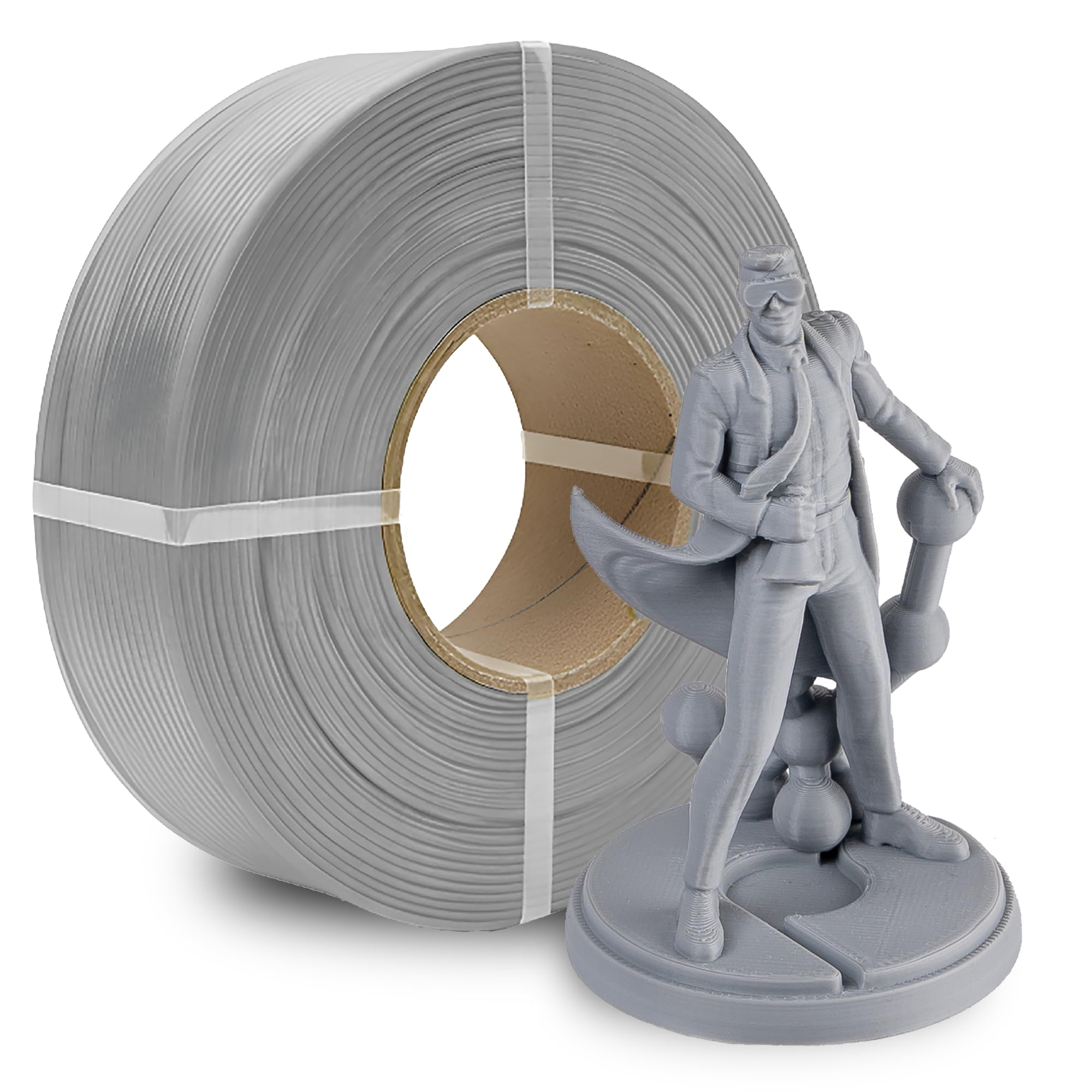 Polymaker Panchroma Refill Spool Grey PLA 3D Printing Filament Refill, Compatible with All Reusable Spools and All Major FDM 3D 