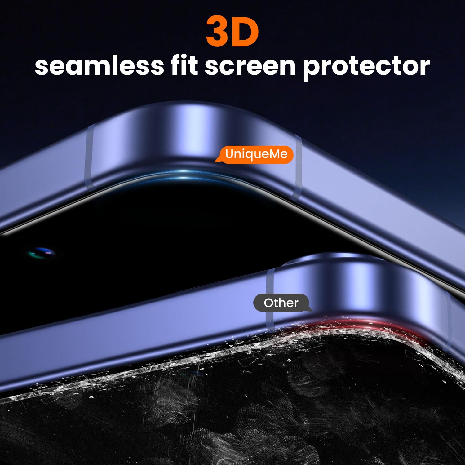 Uniqueme For Iphone 16 Plus Screen Protector   [Military Grade Shatterproof & 9H+ Hardness] Screen Protector 16 Plus Tempered Gl