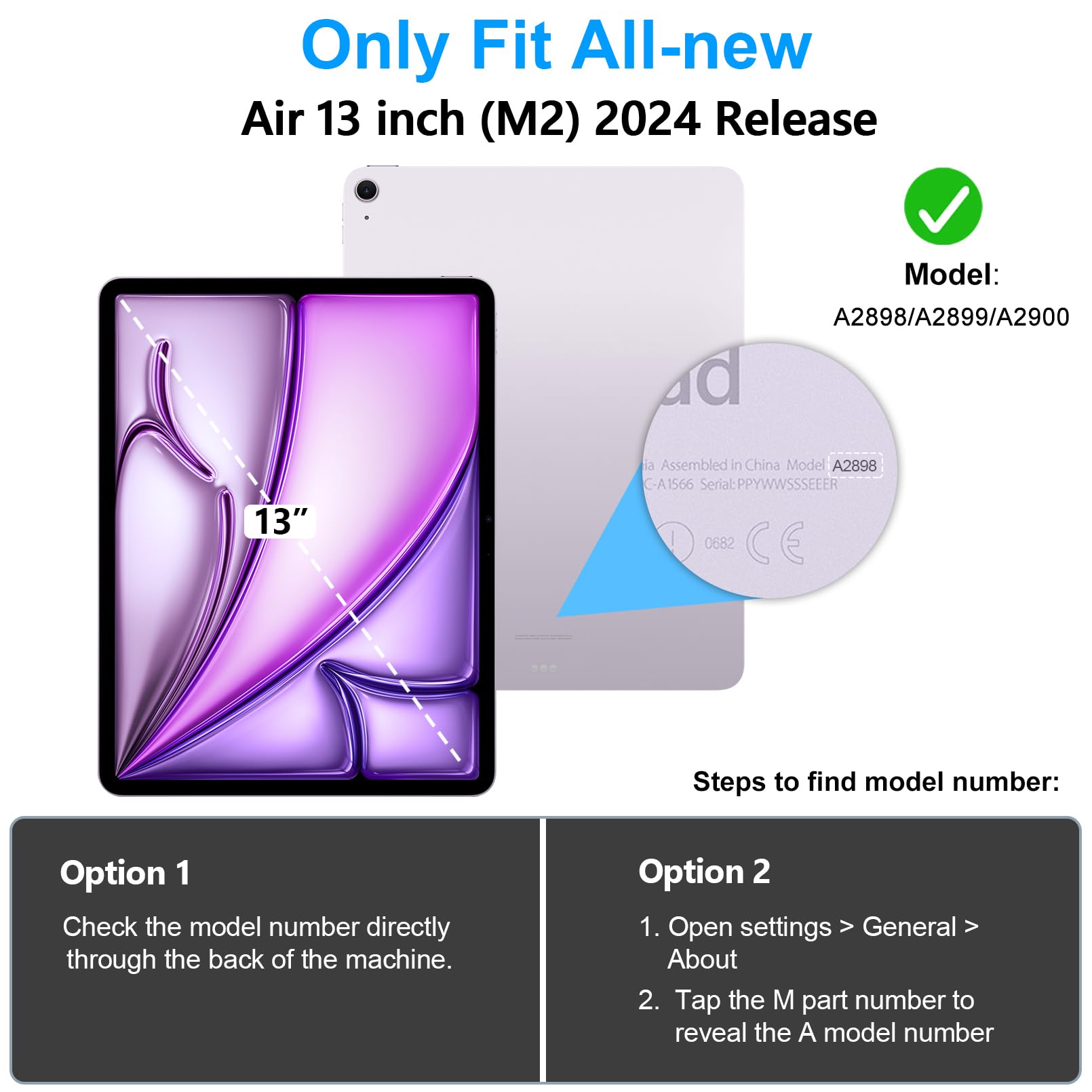 Miesherk Stock Case For Ipad Air 13'' 2024: Military Grade Shockproof Rugged Case For Ipad Air 13''(M2) W/Screen Protector   Sta