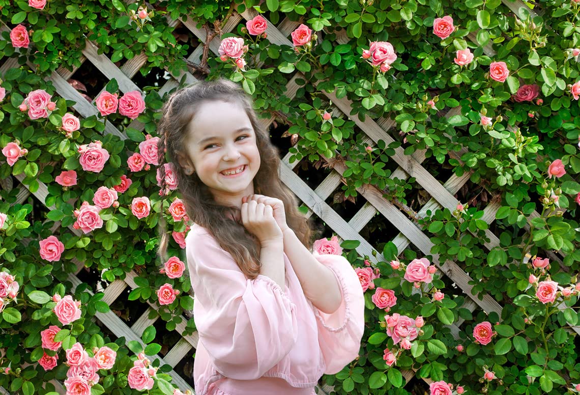 Aiikes 6X4Ft Flowers Photography Backdrop Spring Floral Photo Background Green Leaf Fence Backdrops Wedding Bridal Backdrop Baby