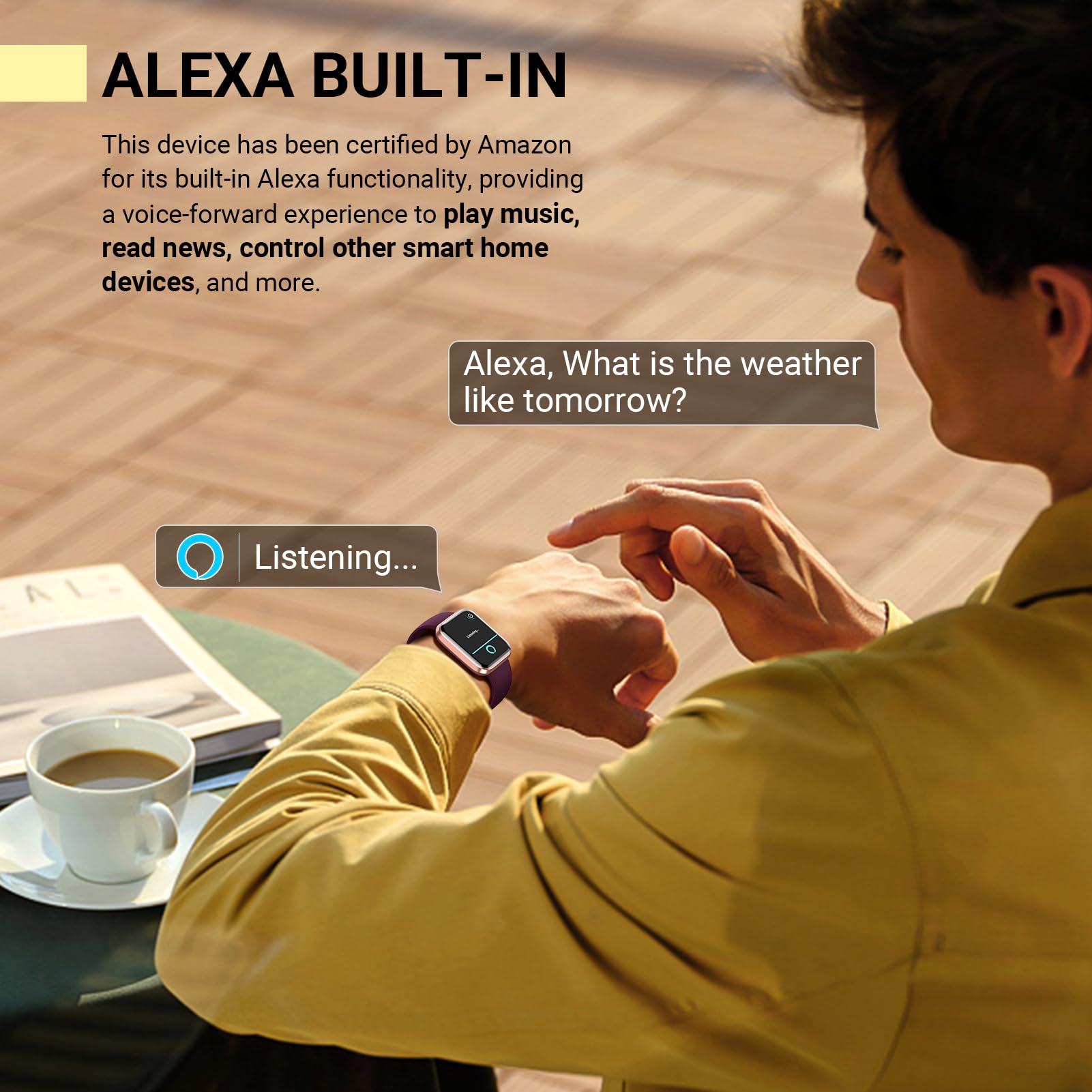 Smartwatch For Women, Compatible With Android & Iphone, 1.8'' Fitness Tracker Watch With Alexa, Call & Notification Alerts, Hear