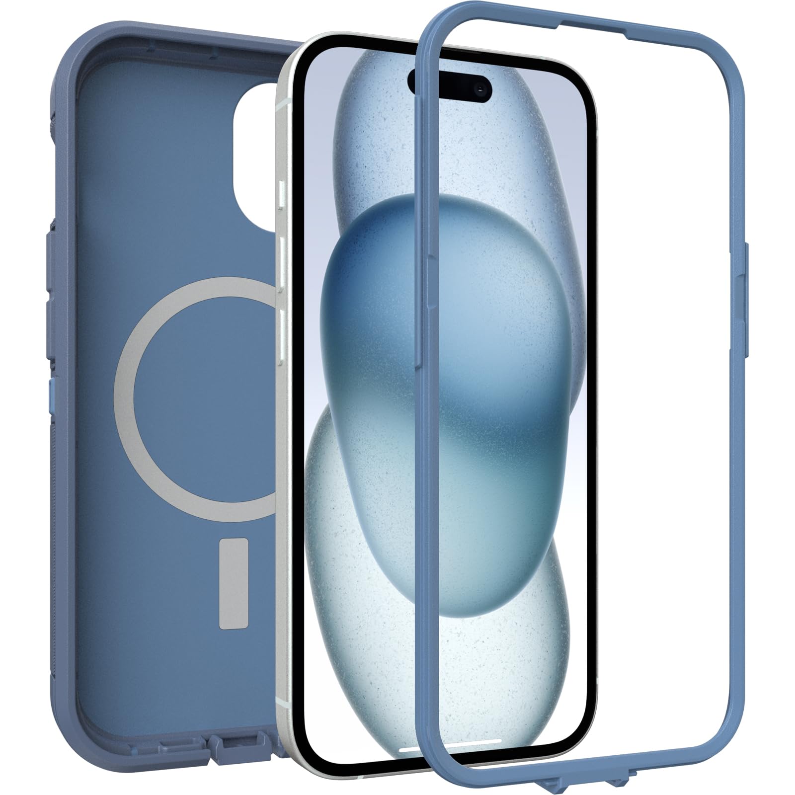 Otterbox Iphone 15, Iphone 14, And Iphone 13 Defender Series Xt Case   Baby Blue Jeans (Blue), Screenless, Rugged, Snaps To Mags
