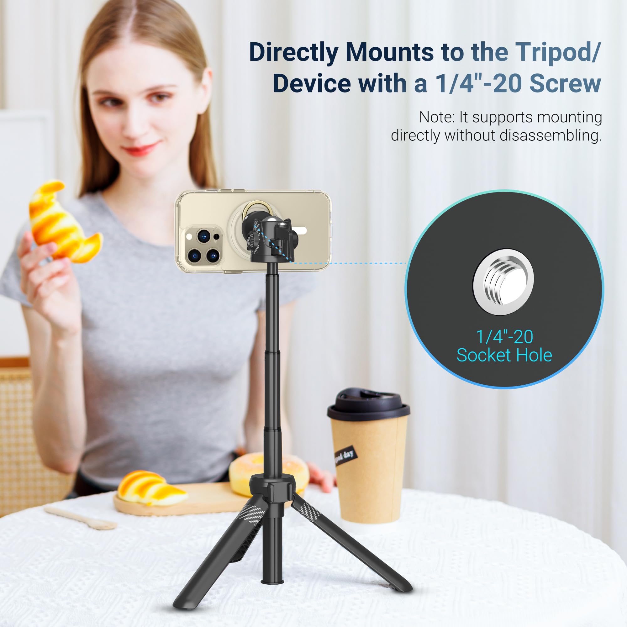 Profezzion Continuity Camera Mount With For Macbook Laptops, Strong Magnetic Phone Holder For Iphone 15 14 13 12 Series, Phone W