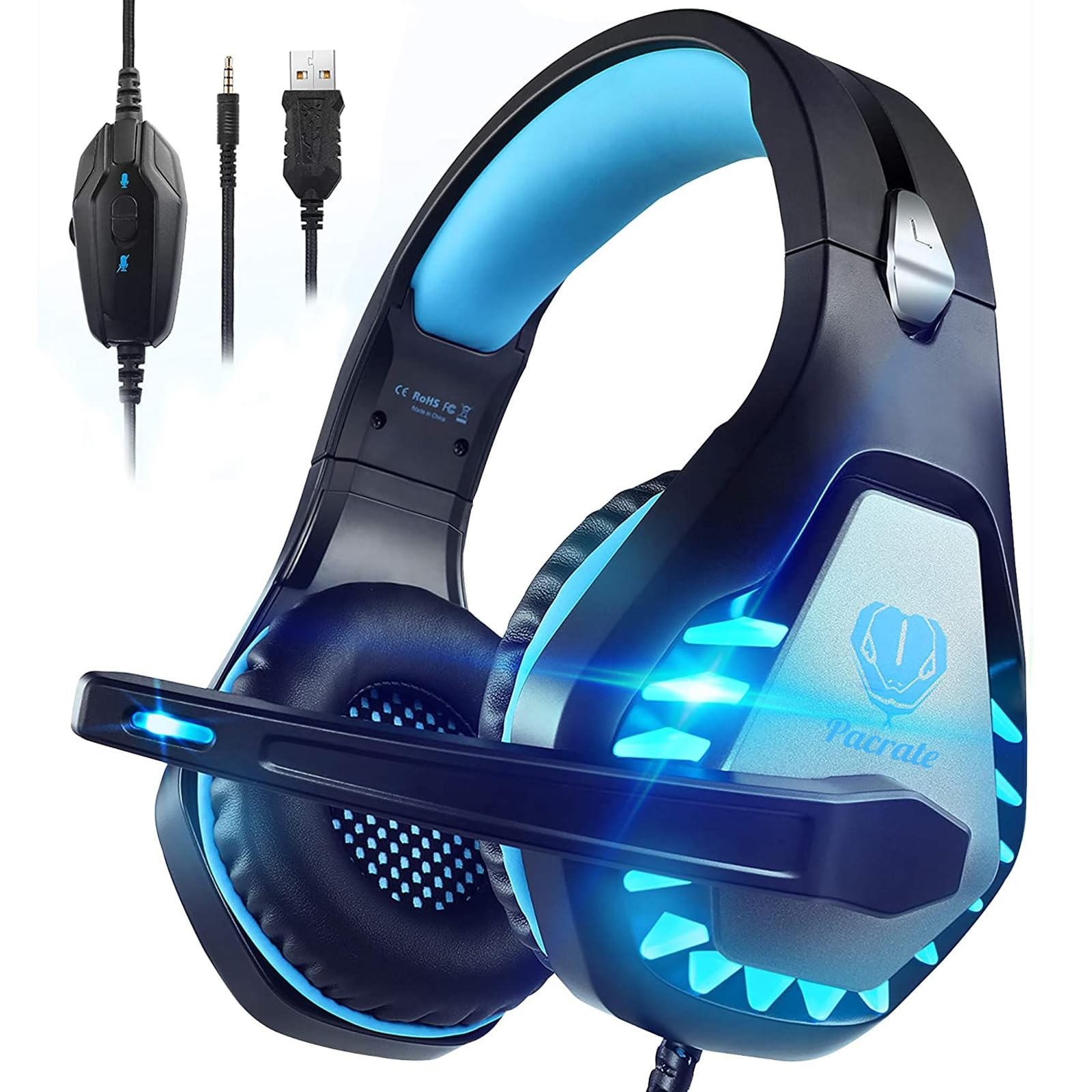 Gaming Headset with Microphone for PC, PS4, PS5, Headset Noise Cancelling Gaming Headphones for Switch, Laptop, Mac, Xbox Series