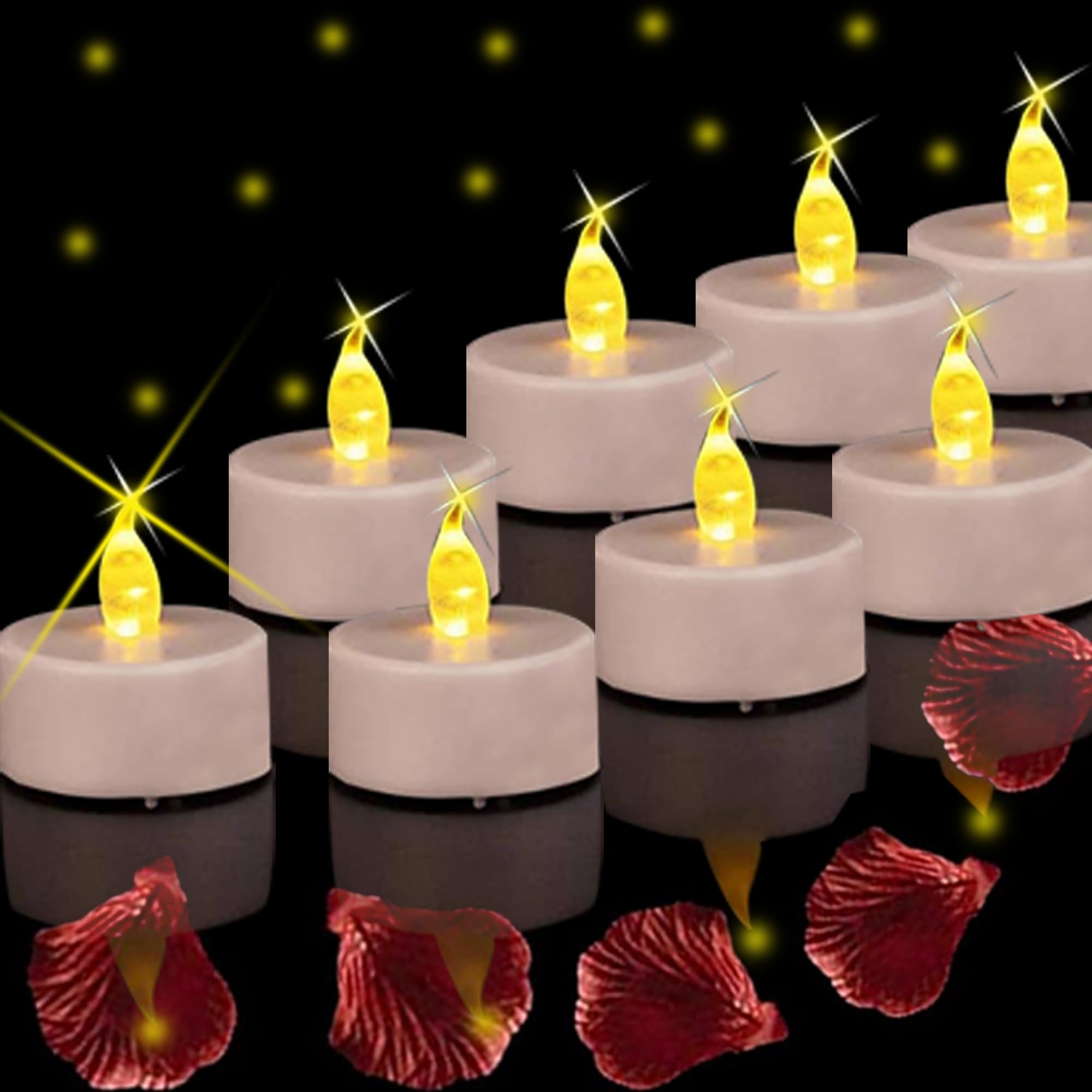 Tea Lights Flameless Battery Operated Candles 150Pack Led Electric Flickering Votive Candle Long Lasting 200 Hours, Realistic An