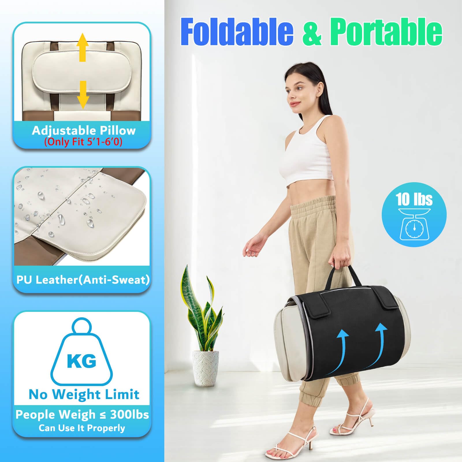 Full Body Massage Mat, 3D Body Stretching & Lumbar Traction, Back Heating, Traction Up & Down, Curve Stretch, Twist Left & Right