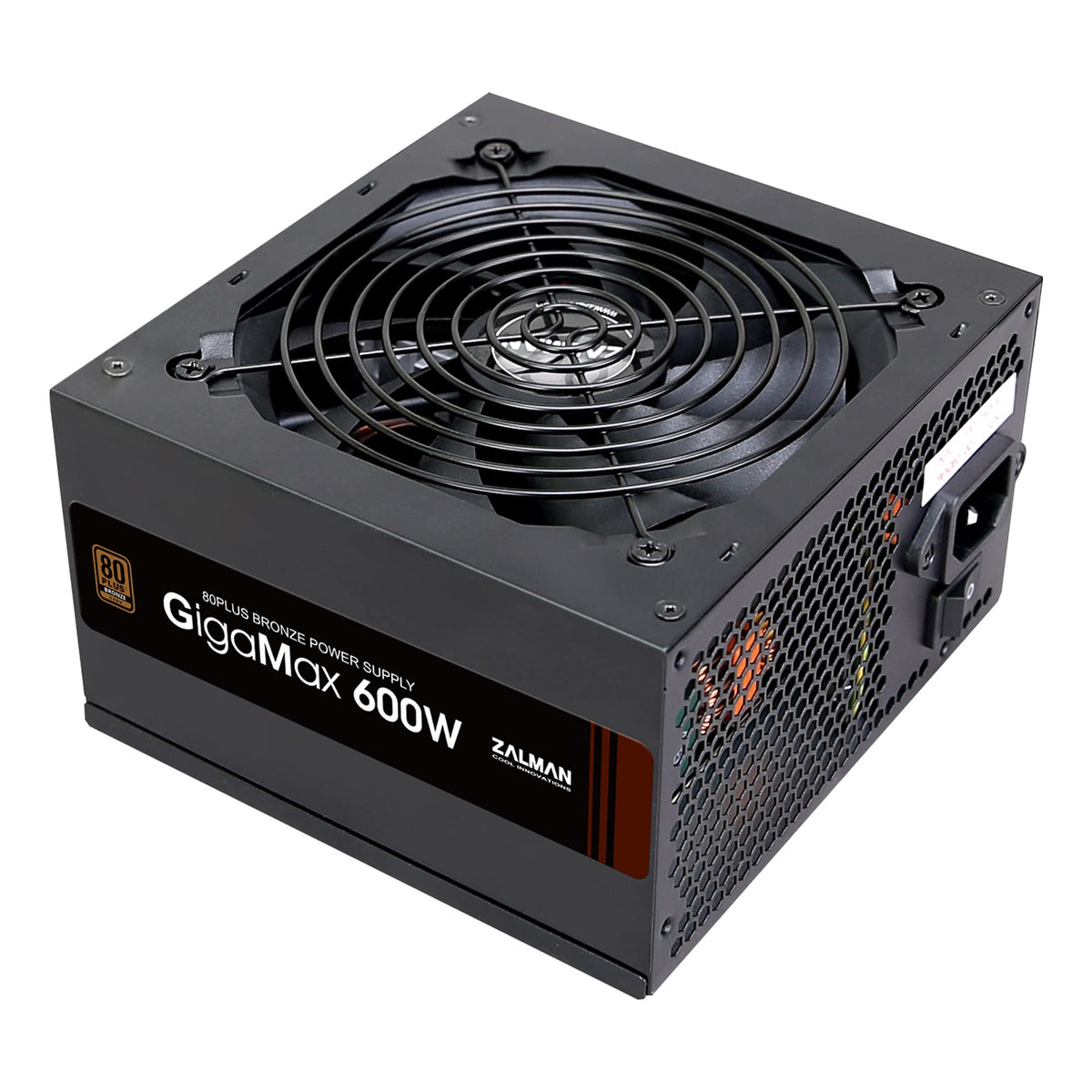 Zalman GigaMax 600W 80 Plus Bronze Certified Power Supply ATX PSU, 105° Capacitor, 120mm Ultra Quiet Cooling Fan, Non-Modular, 5 Year Warranty
