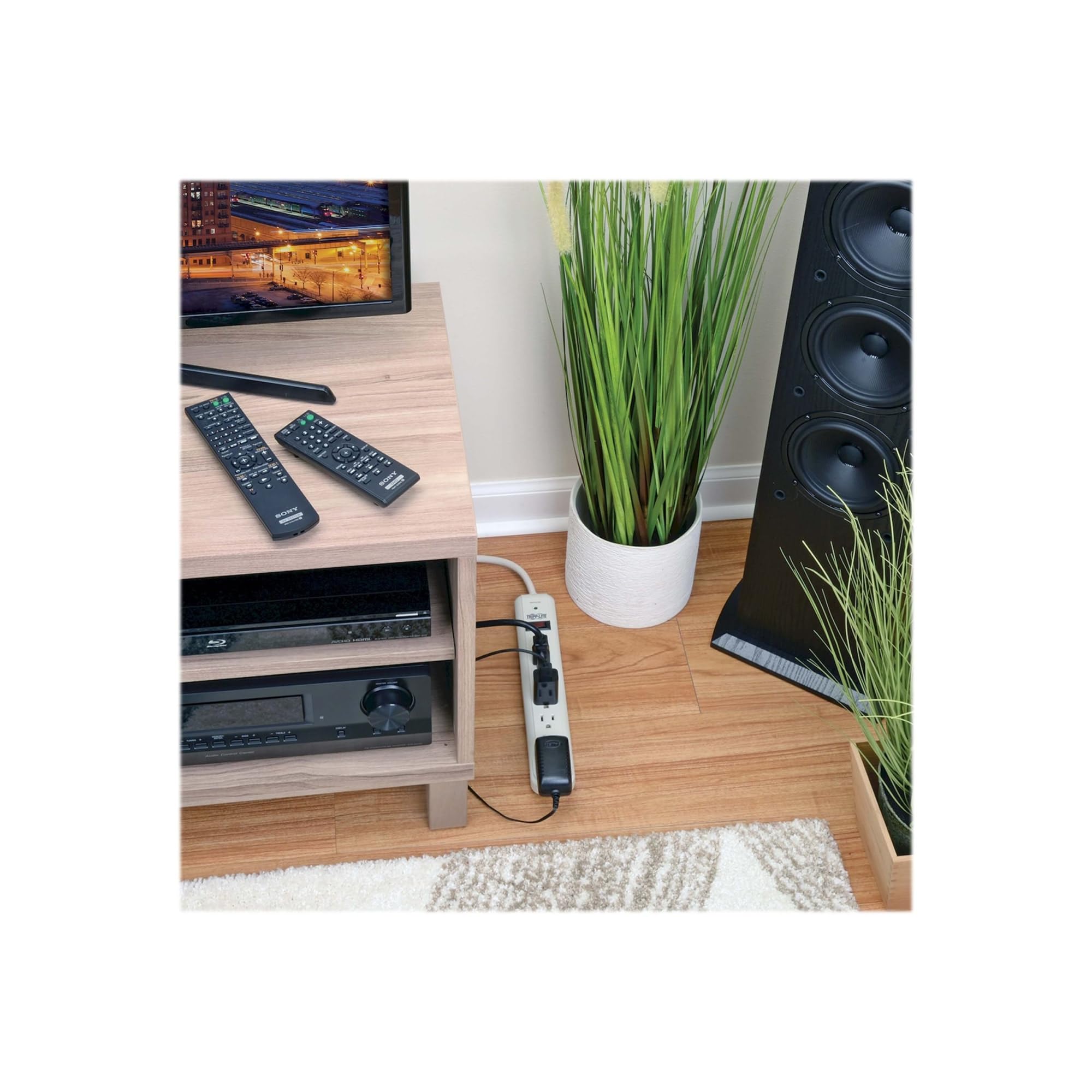 Tripp Lite Protect It! Surge Protector, 7 Ac Outlets, 25 Ft Cord, 1,080 J, Light Gray