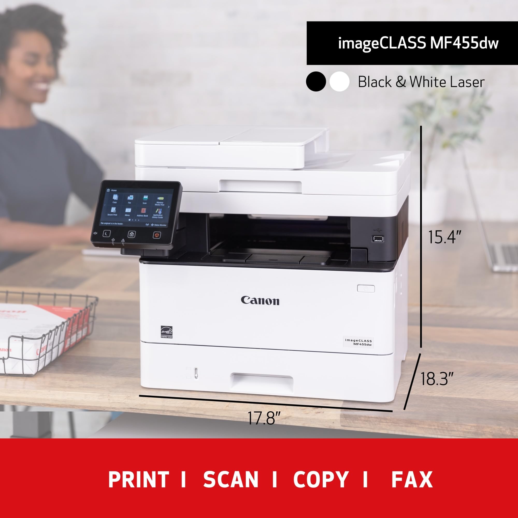 Canon� imageCLASS� MF455dw Wireless All in One Monochrome Laser Printer