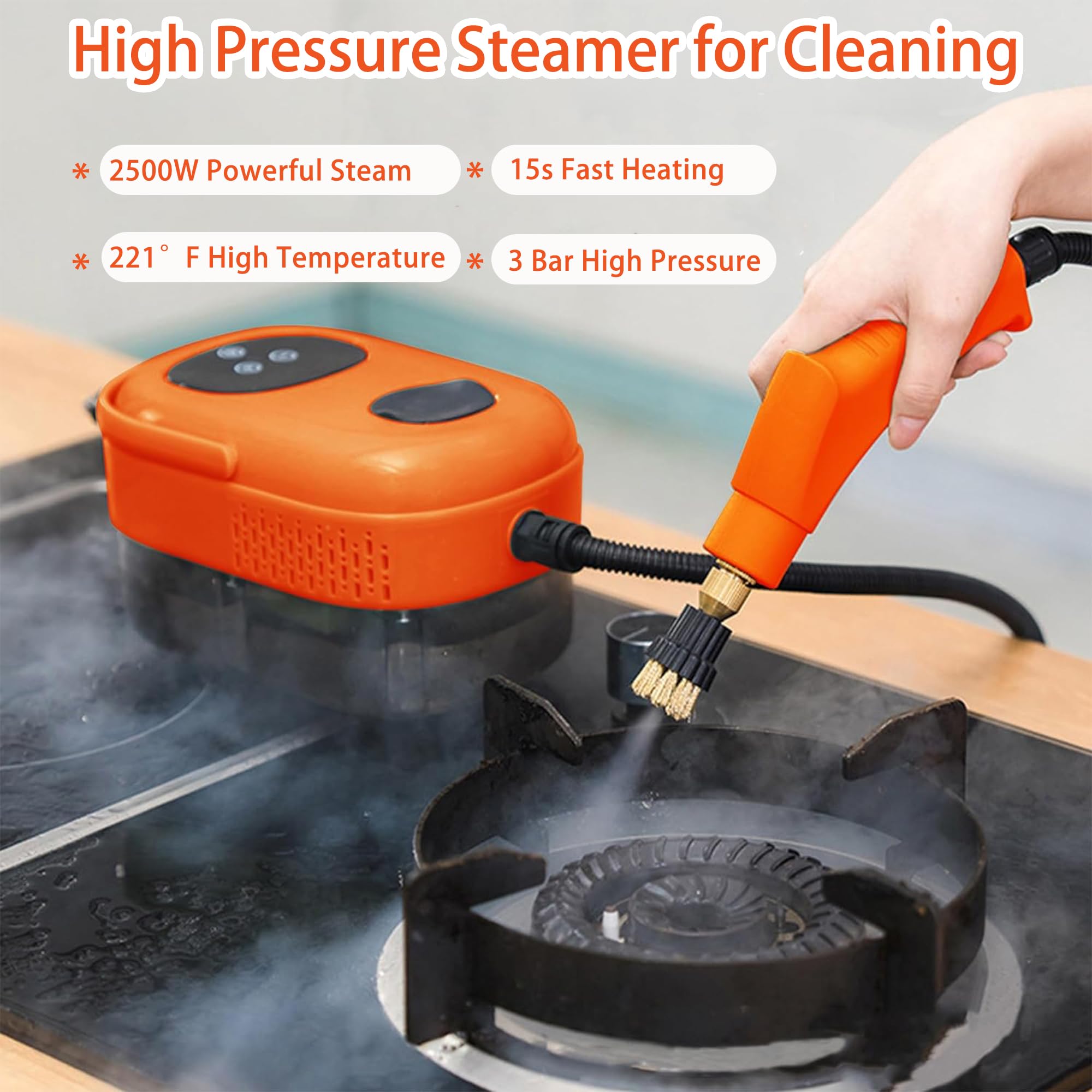 Yshunlai Handheld Steam Cleaner, 2500W High Pressure Steamer For Cleaning, Multi Purpose Steam Cleaning Machine For Home, Portab
