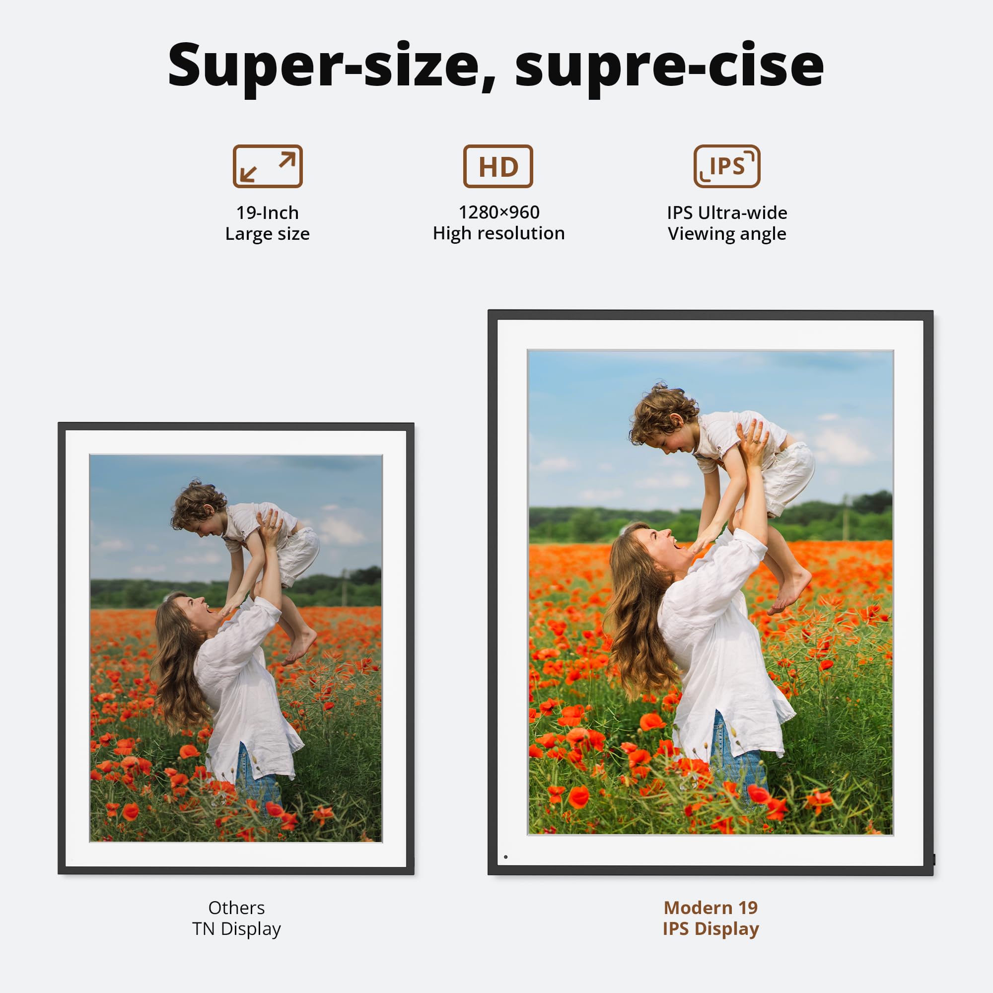 Dragon Touch Digital Picture Frame   19 Inch Wifi Large Digital Photo Frame With 64Gb Storage, Fhd Screen, Easy Setup To Share P