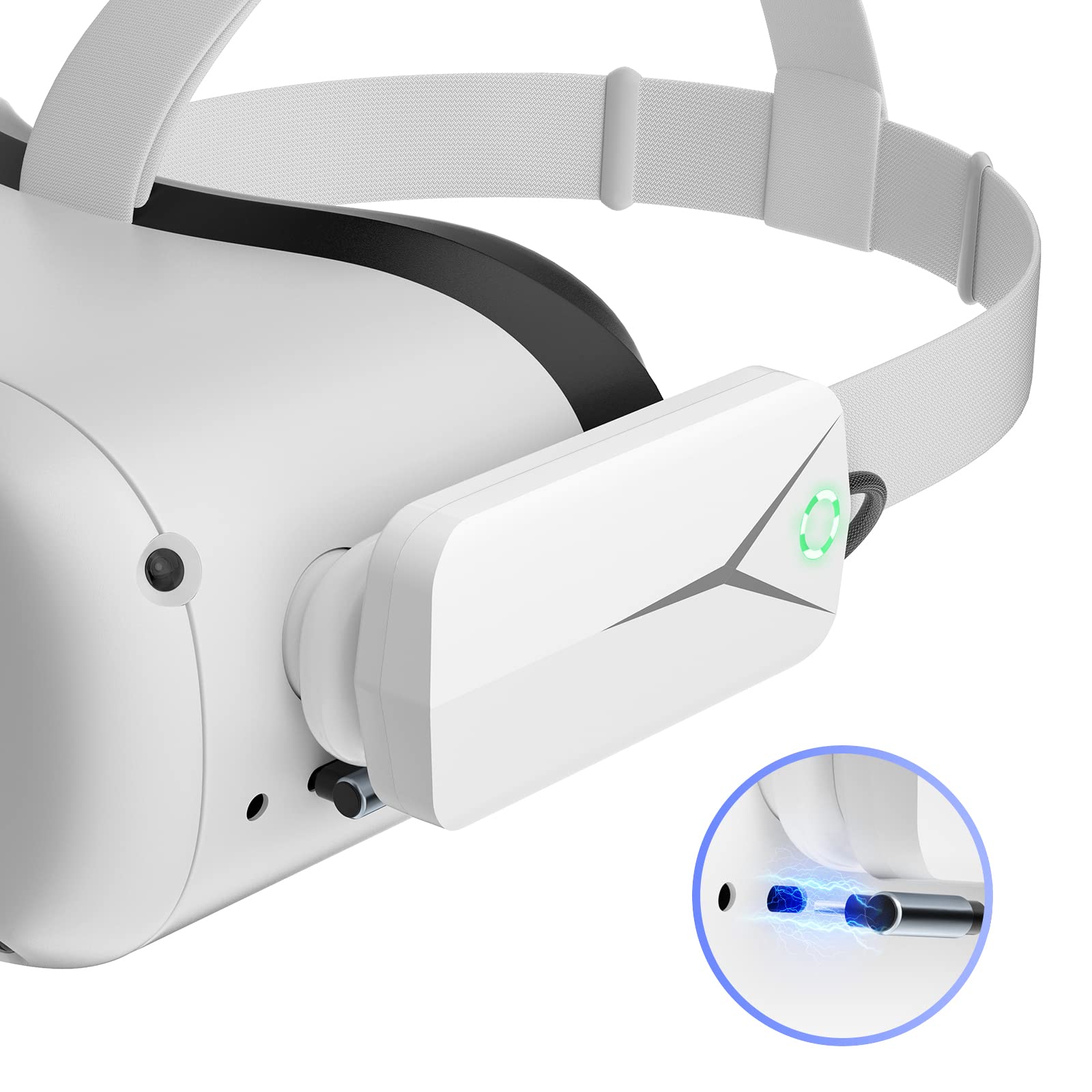 Battery Pack For Oculus Quest 2, Accessories For Oculus Quest 2 Headset, 5000Mah Extended Power Compatible With Meta Quest 2 Ocu