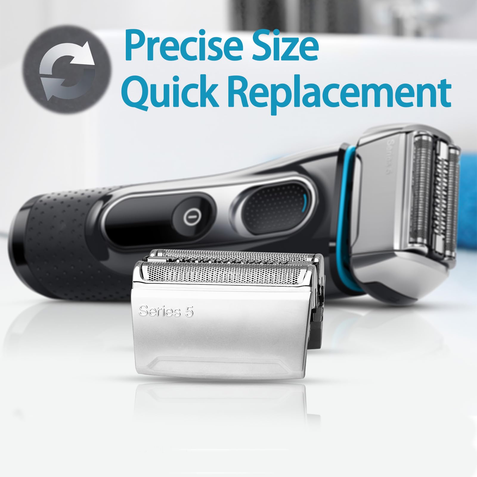 2Pack 52S Series 5 Foil And Cutter Replacement Head For Braun S5 Razors, Series 5 Wet And Dry Replacement Head Compatible With 5