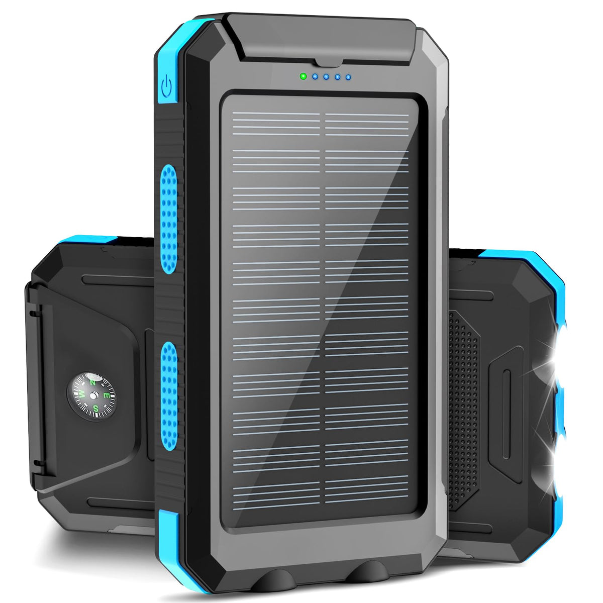 Errbbic Solar Power Bank, Portable Charger 38800Mah, Waterproof Battery Backup Charger, Solar Panel Charger With Dual Led Flashlights, Suitable For Outdoor Camping Travel