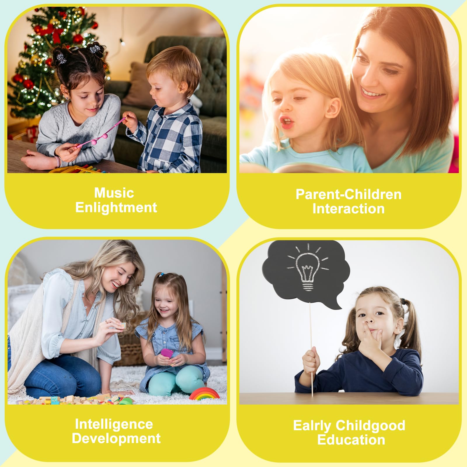 Soulmate Xylophone Glockenspiel 25 Notes Xylophone For Kids Professional Xylophone Instrument Music Teaching, Gifts (Yellow)