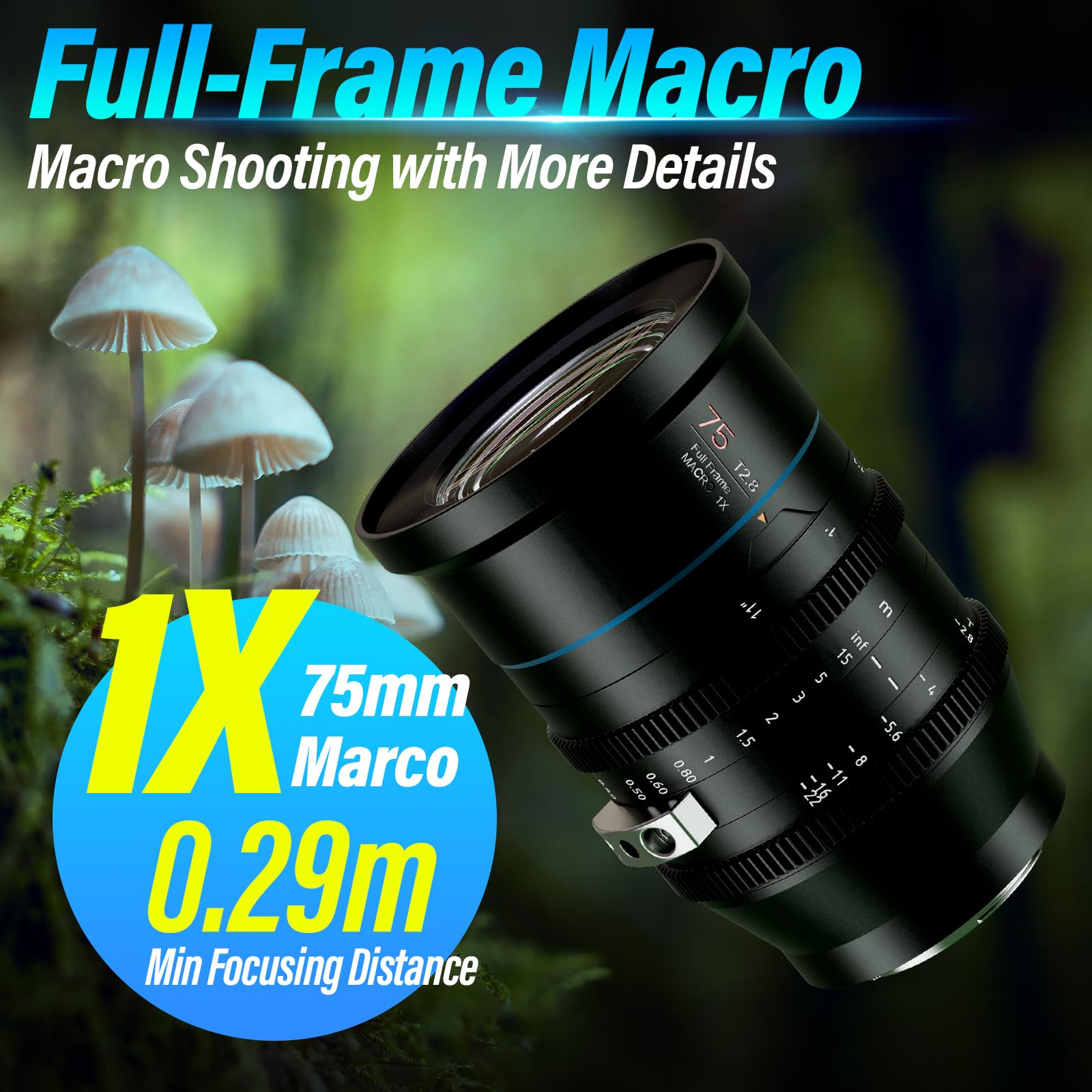 Sirui 75Mm Jupiter Macro T2 Full Frame Cine Prime Lens (Ef Mount)