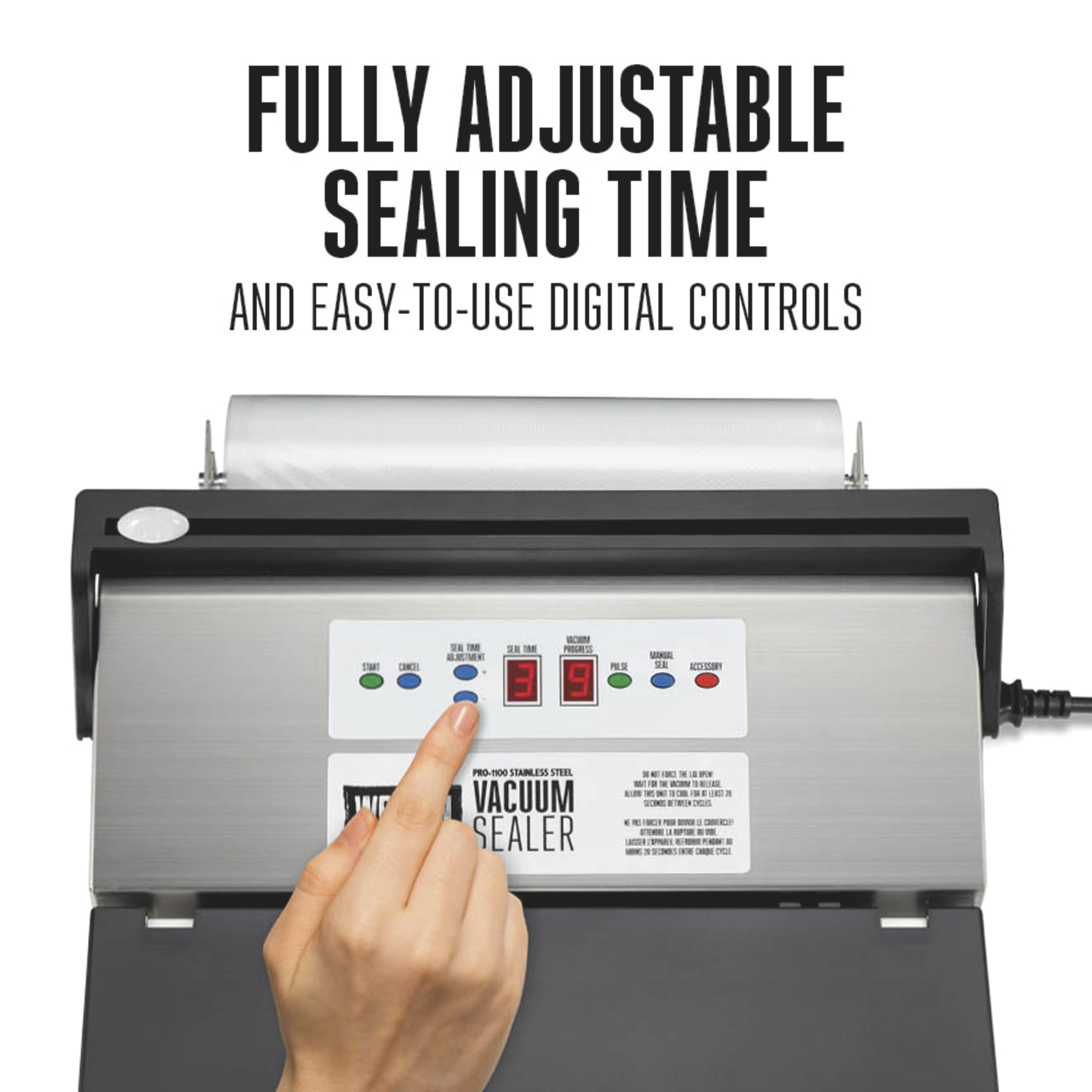 Weston Brands Vacuum Sealer Machine For Food Preservation & Sous Vide, Extra Wide 5Mm Bar For Sealing Bags Up To 11'' Wide, 460