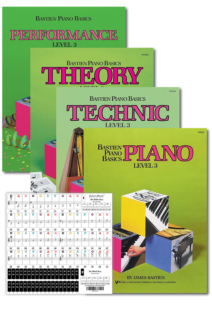 Bastien Piano Basics Level 3 Learning Set By Bastien   Lesson, Theory, Performance, Technique & Artistry Books & Juliet Music Pi