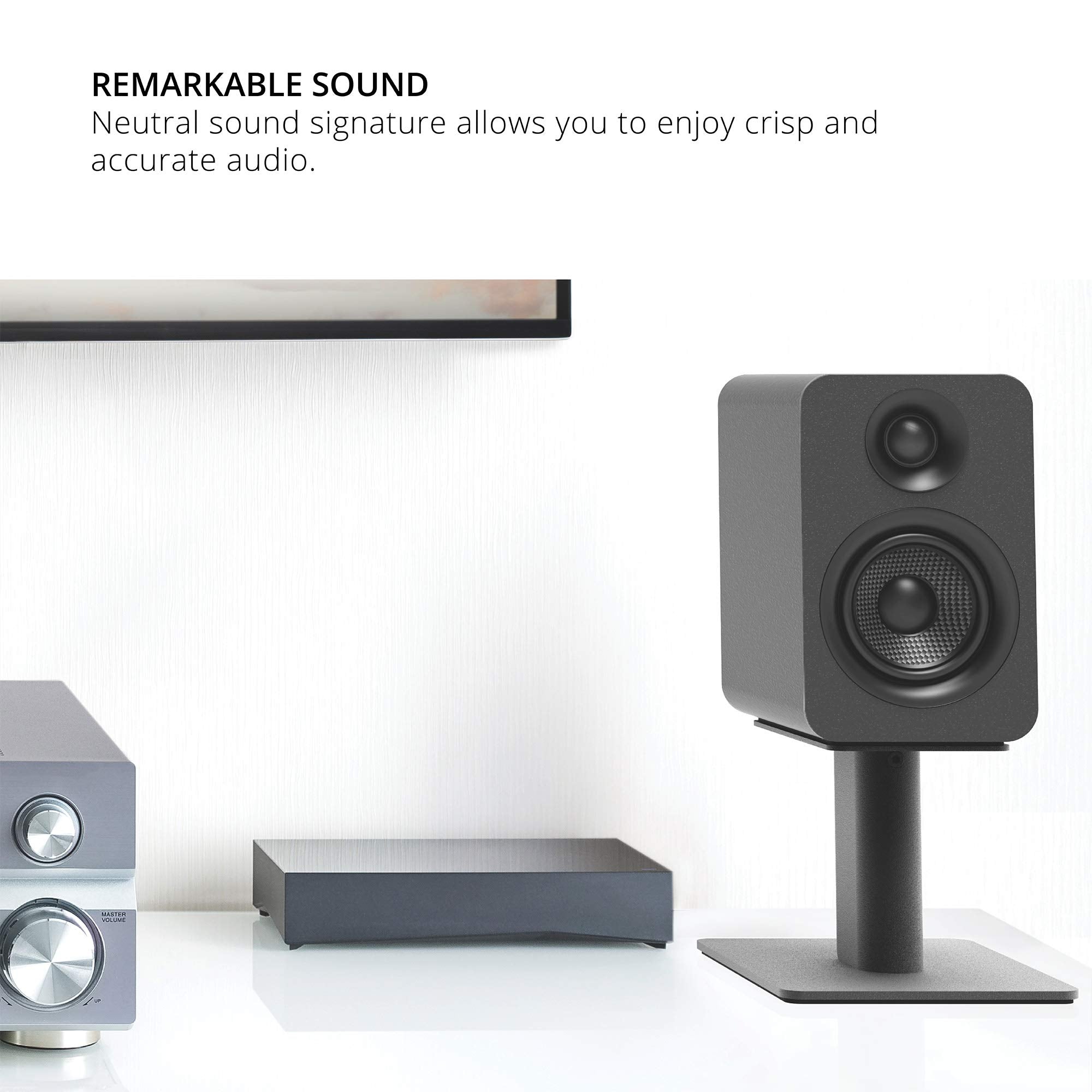 Kanto Yu Passive 4'' Passive Bookshelf Speakers With 1'' Silk Dome Tweeter | External Amplifier Required | Pair | Matte White