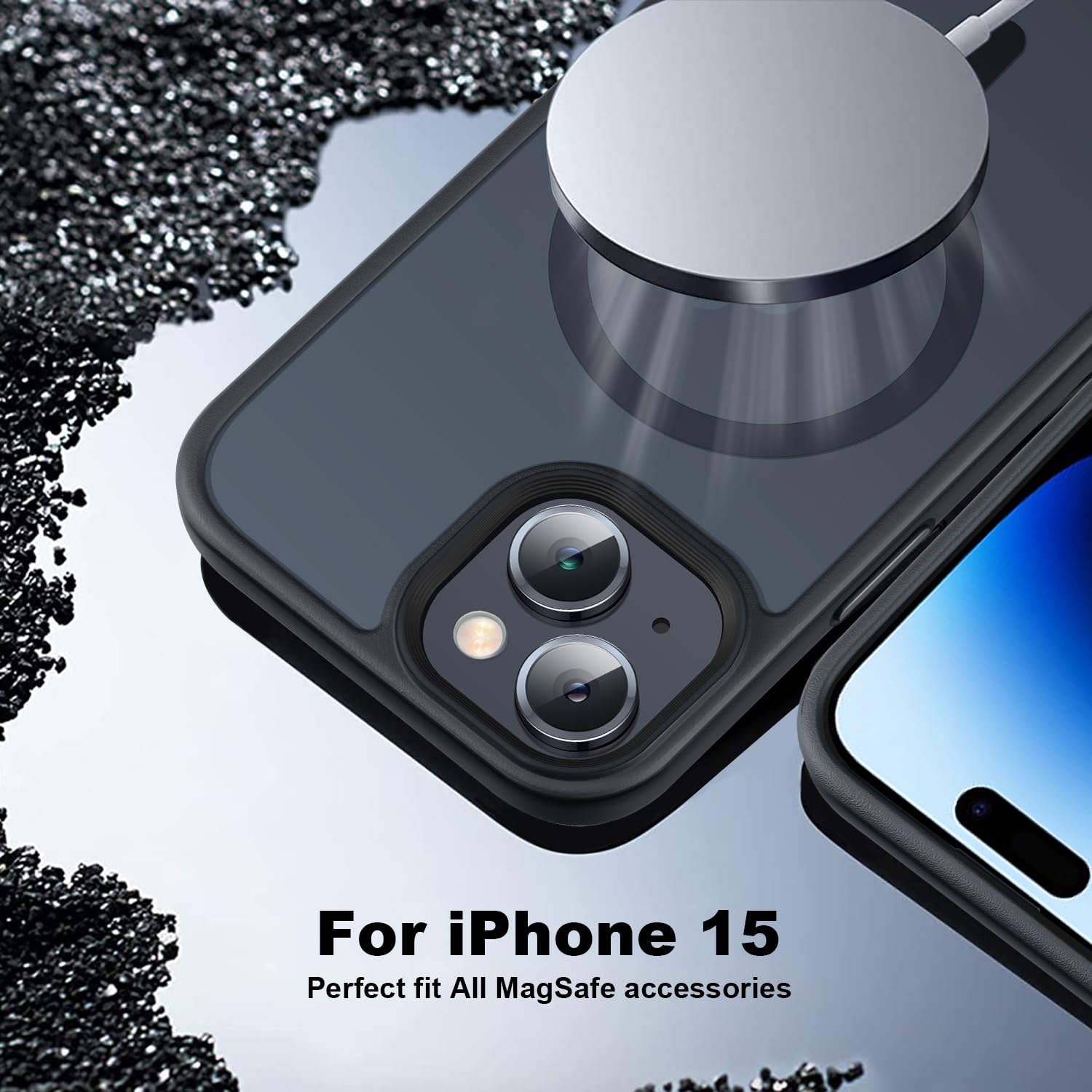 Gyizho Fits Iphone 14 Plus&Iphone 15 Plus Case [Compatible With Magsafe] [10Ft Drop Resistant] Matte Skin Feeling Back Cover For