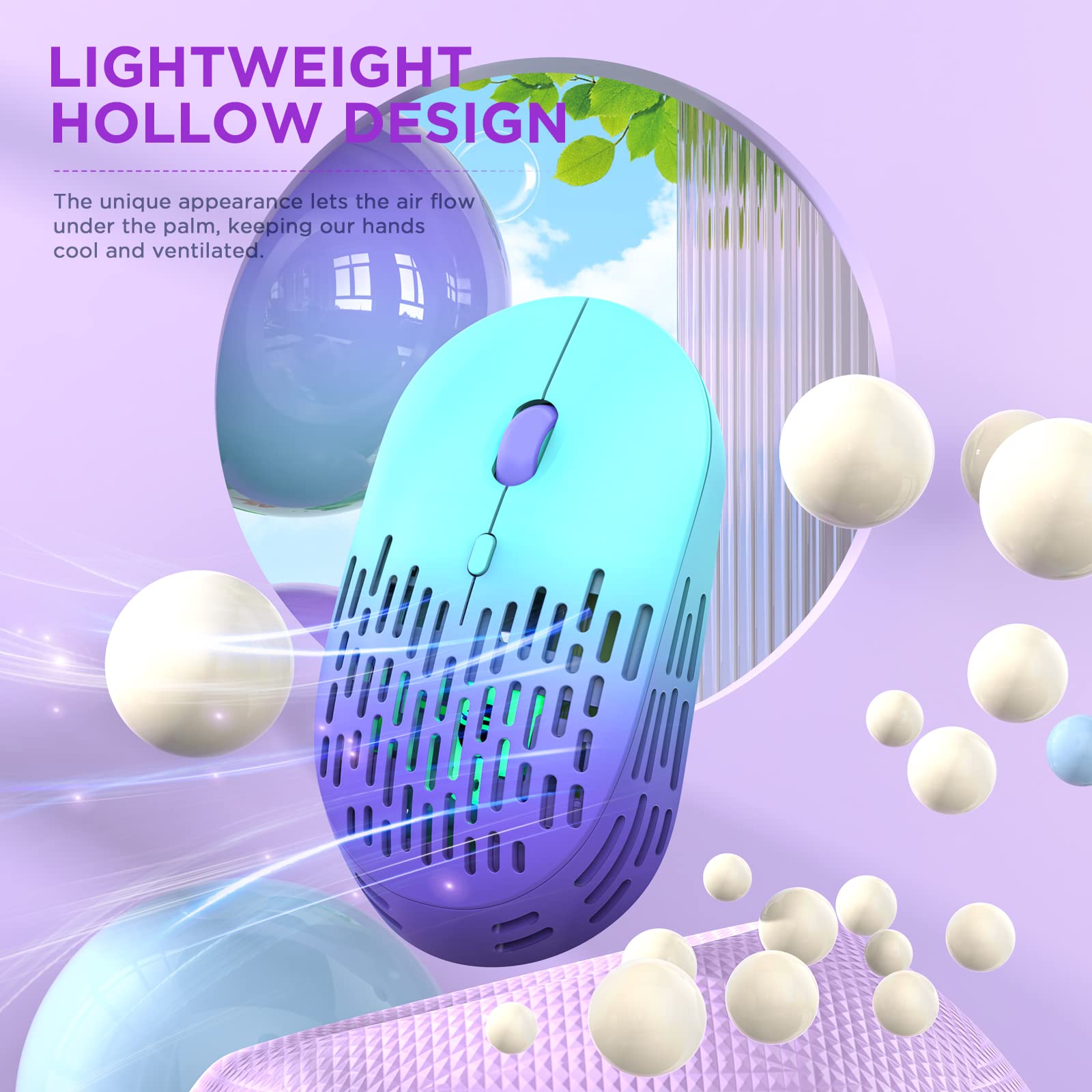 Rapique Bluetooth Wireless Mouse, Dual Mode Rechargeable Silent Computer Mice With 2.4G Type C Receiver, Usb C Mouse For Macbook