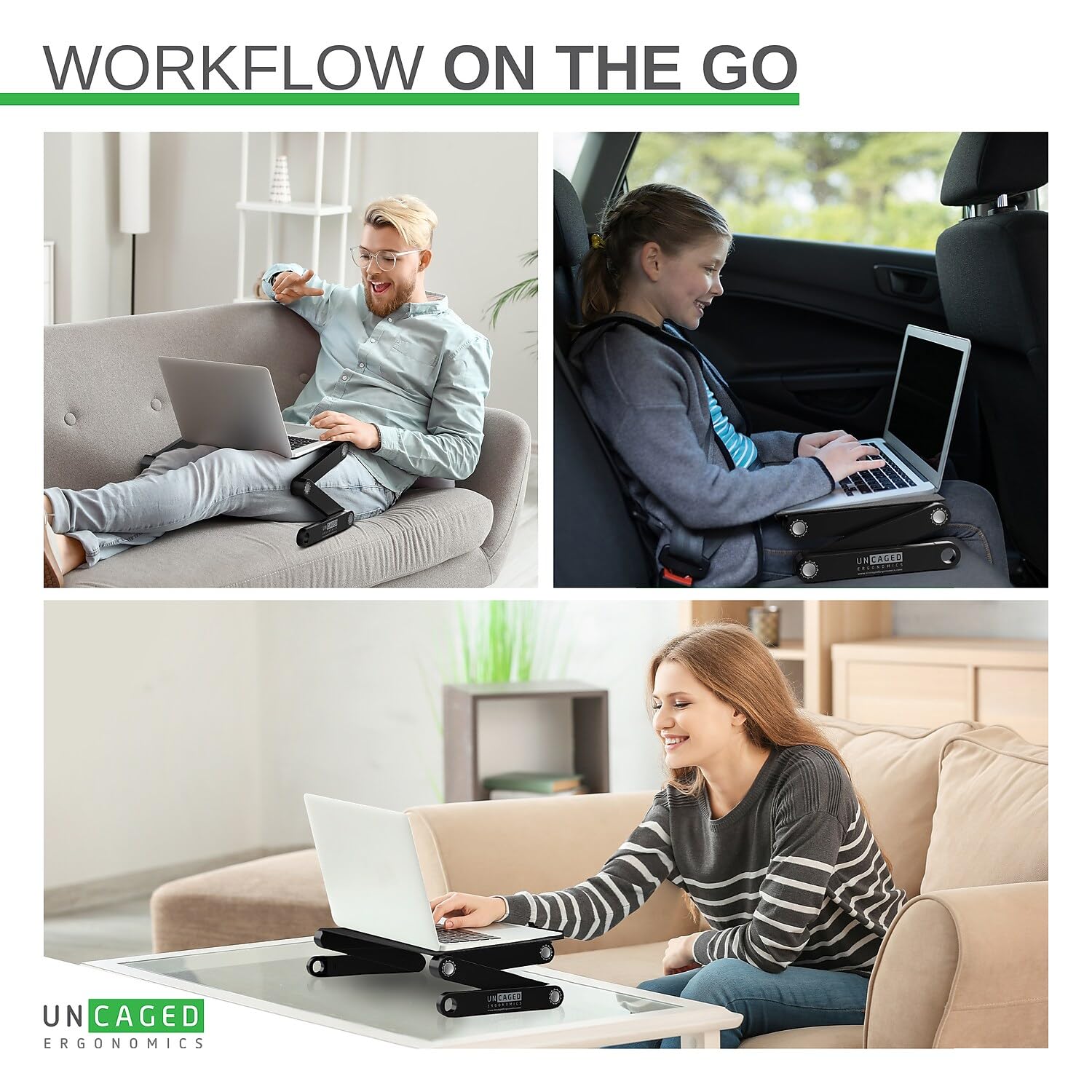 Workez Adjustable Laptop Stand For Desk, Adjustable Height Laptop Stand, Ergonomic Foldable Portable Laptop Stand, Computer Stand Laptop Riser Stand