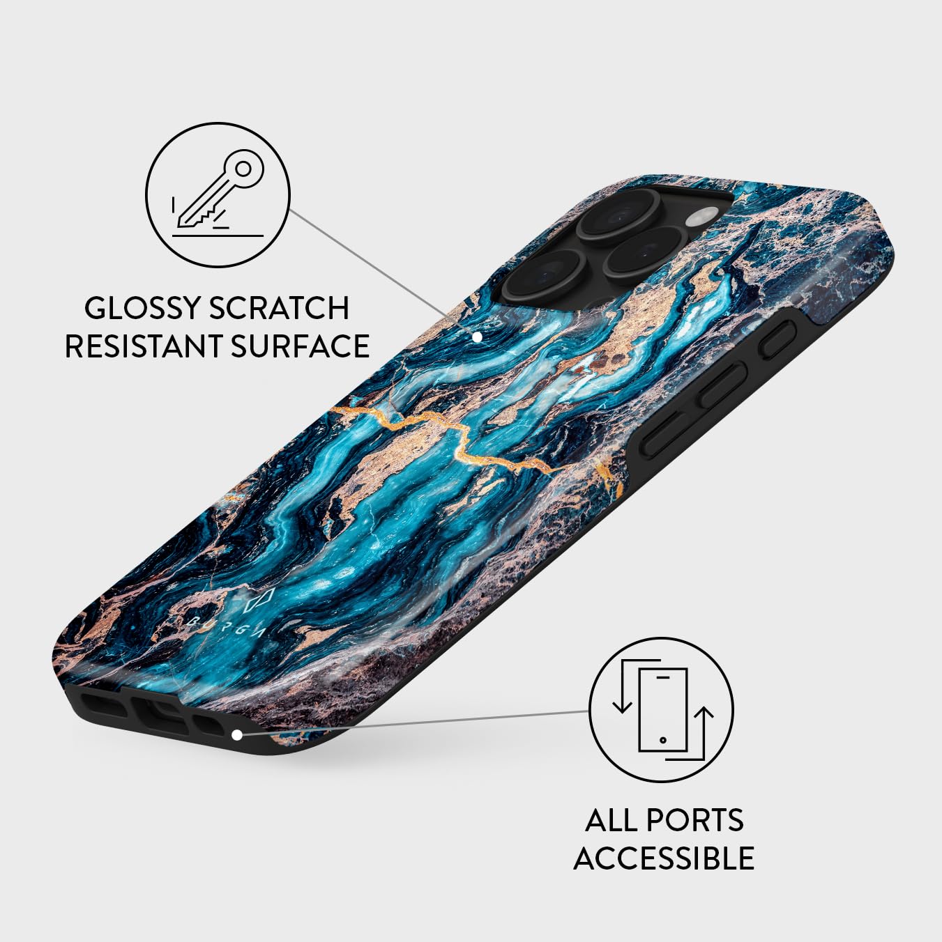 Burga Case For Iphone 16 Pro Max   Max Protective, Cute, Aesthetic, Trendy, Pattern Phone Cover, Fall Collection   Fits Apple Ip