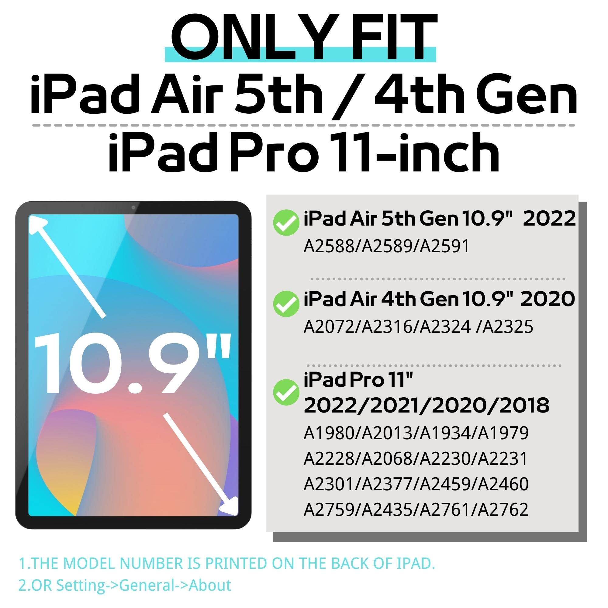 Triple Shockproof Case For Ipad Air 5Th/4Th Generation 10.9 Inch 2022/2020 And Pad Pro 11 Case 2022 2021 2020 2018 Gen, Kids Boy Girl Cover With Kickstand, Shoulder Strap (Pink)