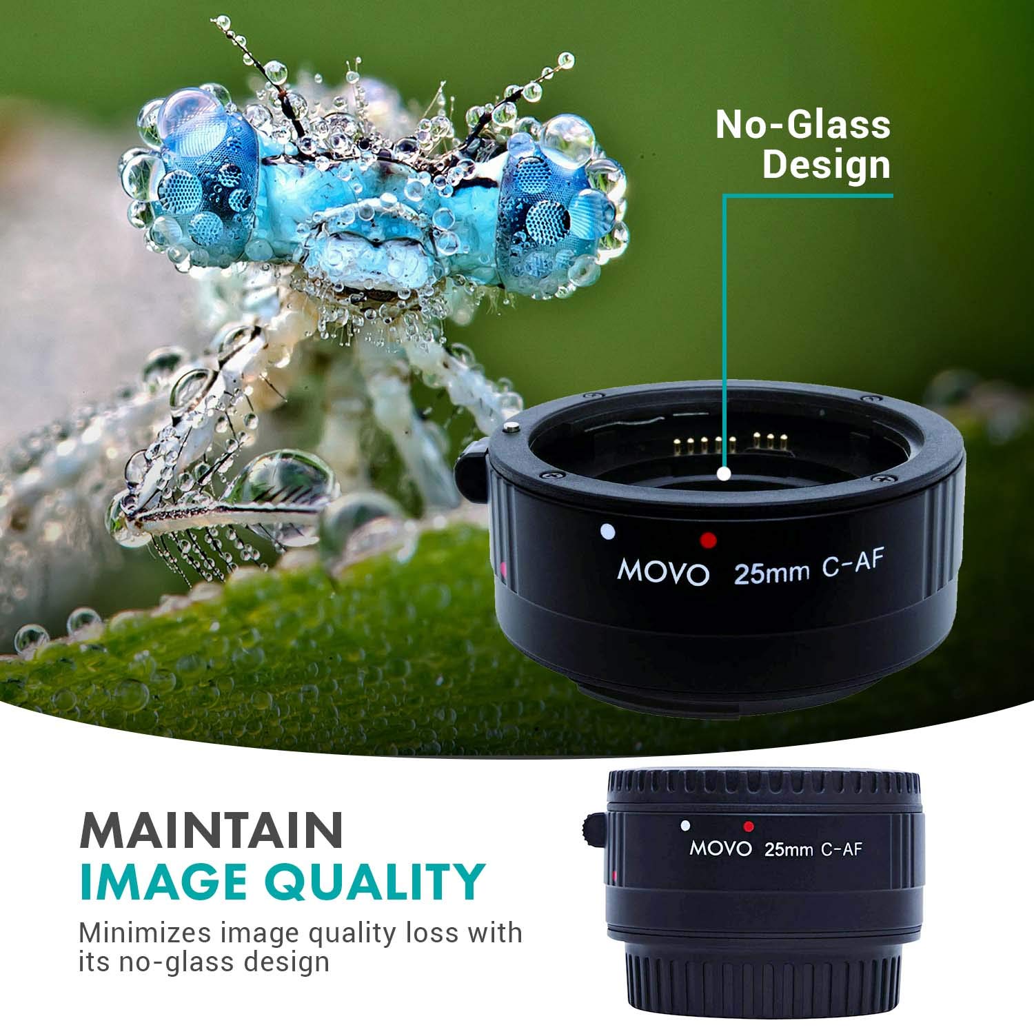 Movo/Kooka Af 25Mm Macro Extension Tube For Canon Eos Dslr Cameras (With Automatic Focusing And Metering Passthrough)