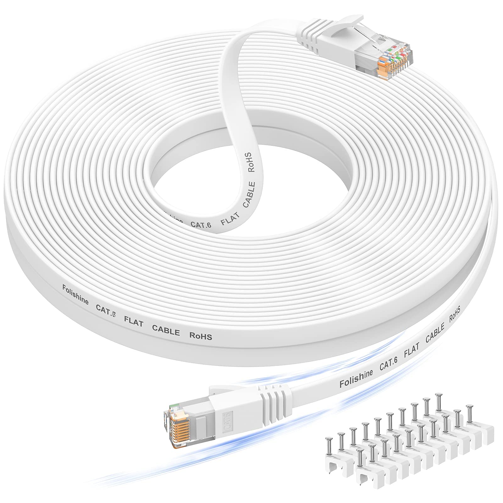 Ethernet Cable 100 Ft, High Speed Cat 6E/Cat 6 Long Ethernet Cable With Snagless Rj45 Connector, High Speed Patch Cord Than Cat5