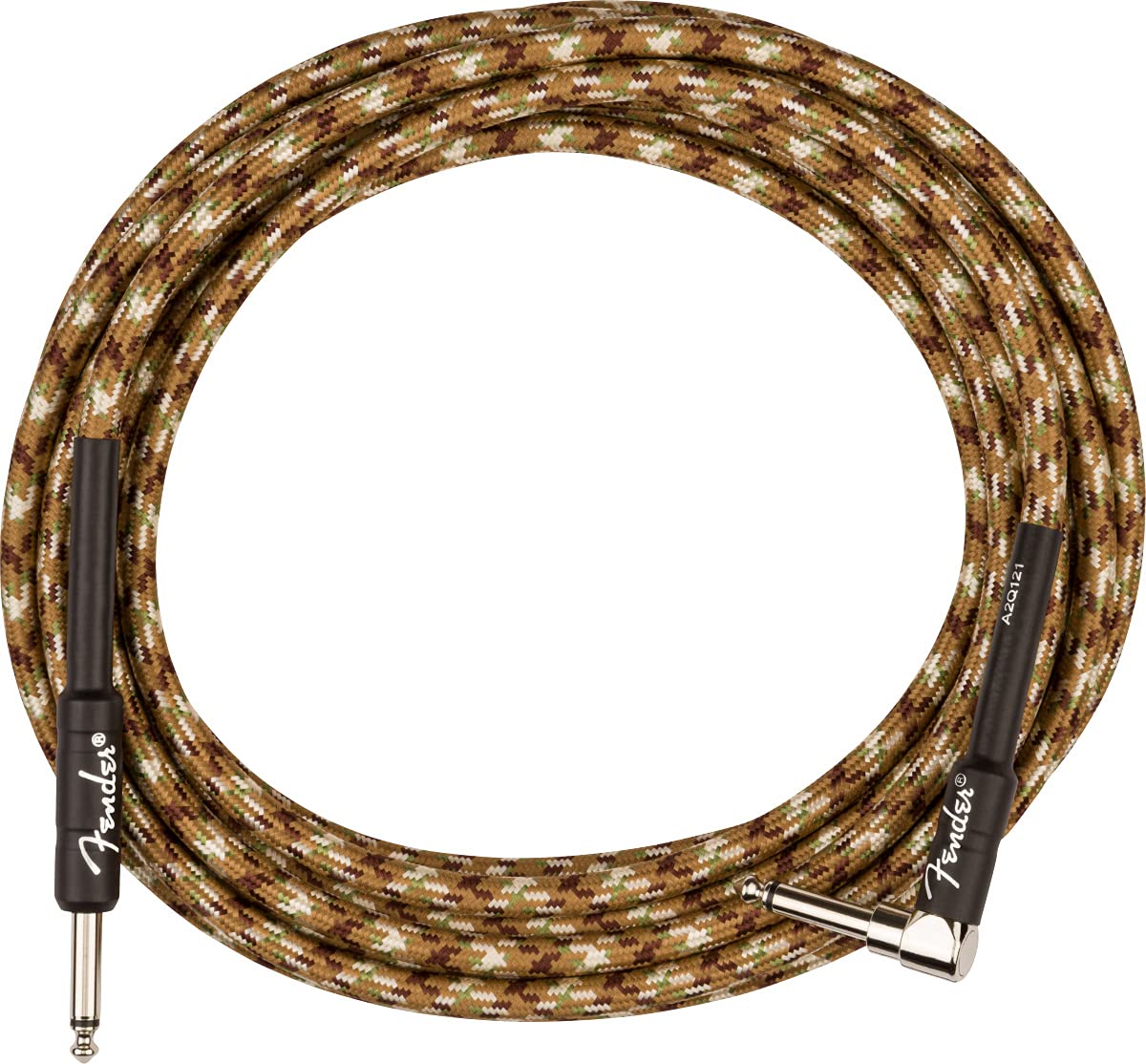 Fender 18.6 Foot Professional Instrument Cable, Straight Angle, Desert Camo   1 Pack
