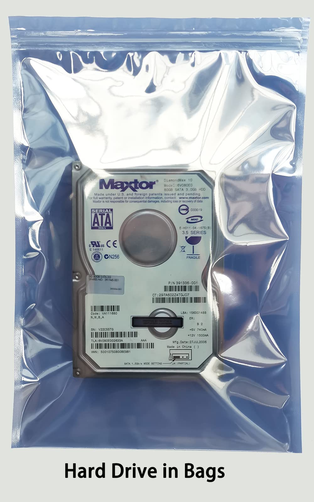 Anti Static Bags, 25Pcs Large Resealable Esd Bags 7.87X11.8In With Labels For Gpu Hard Drive Ssd Hdd And Electronic Device