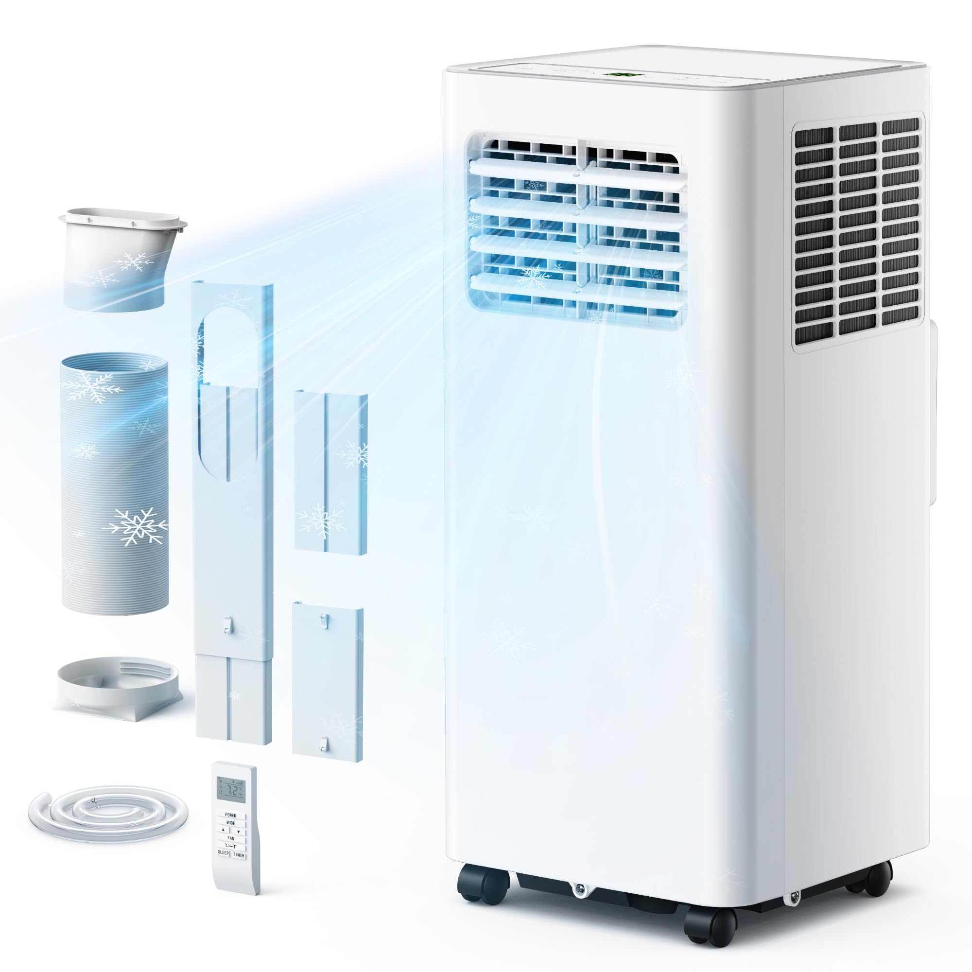 EUHOMY Portable Air Conditioners 10,000 BTU, 4-in-1 Air Conditioner Portable Up to 450 Sq.Ft. with Cool, Fan, Dehumidifier, Slee