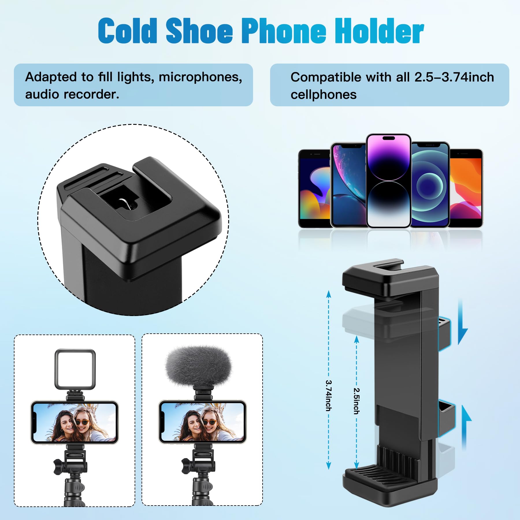 Phone Tripod, 70'' Tripod Stand For Phone & Camera, Phone Tripod Stand With Remote And Phone Holder, Cell Phone Tripod For Recor