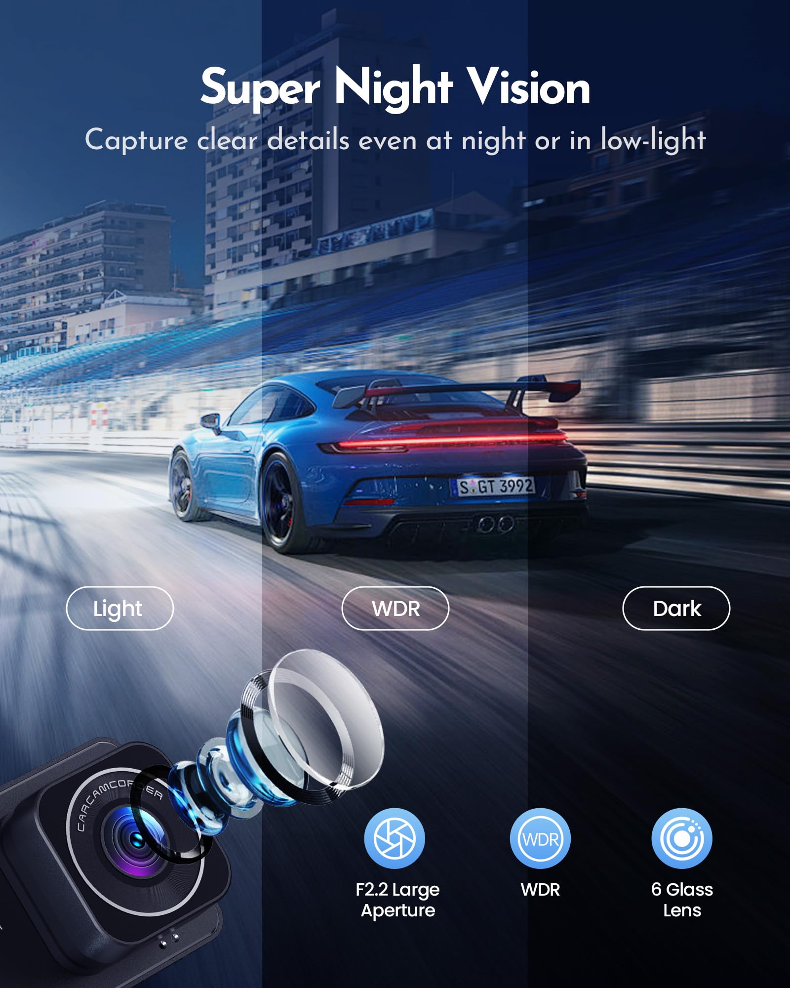 Pgyioo! Dash Cam, Dash Cam Front And Rear,4K+2.5K Ultra Hd Dash Camera,175+160 Wide Angle, Car Camera, Included 32Gb Sd Card, Ni