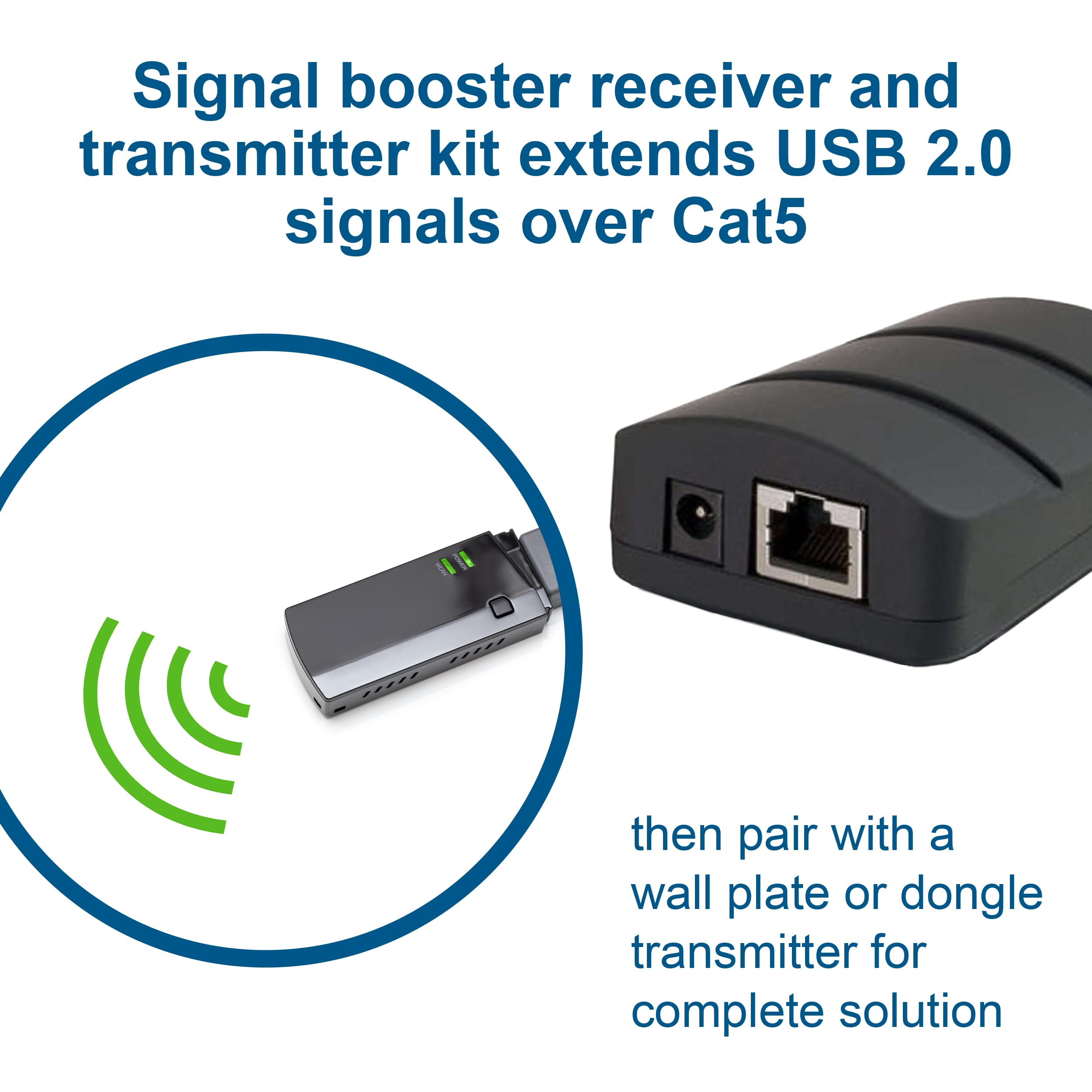 C2G Usb Extender, Dongle, Usb 2.0 Over Cat5, Black, Cables To Go 53880