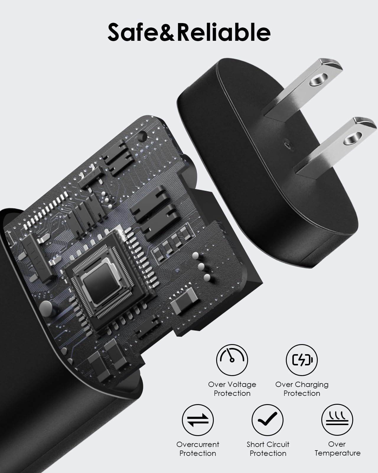 2 Pack Usb C Charger, 25W Type C Fast Charging With Usb-C Charger Cable 6Ft Android Phone Charge For Galaxy S24 Ultra/S23+/S22/S
