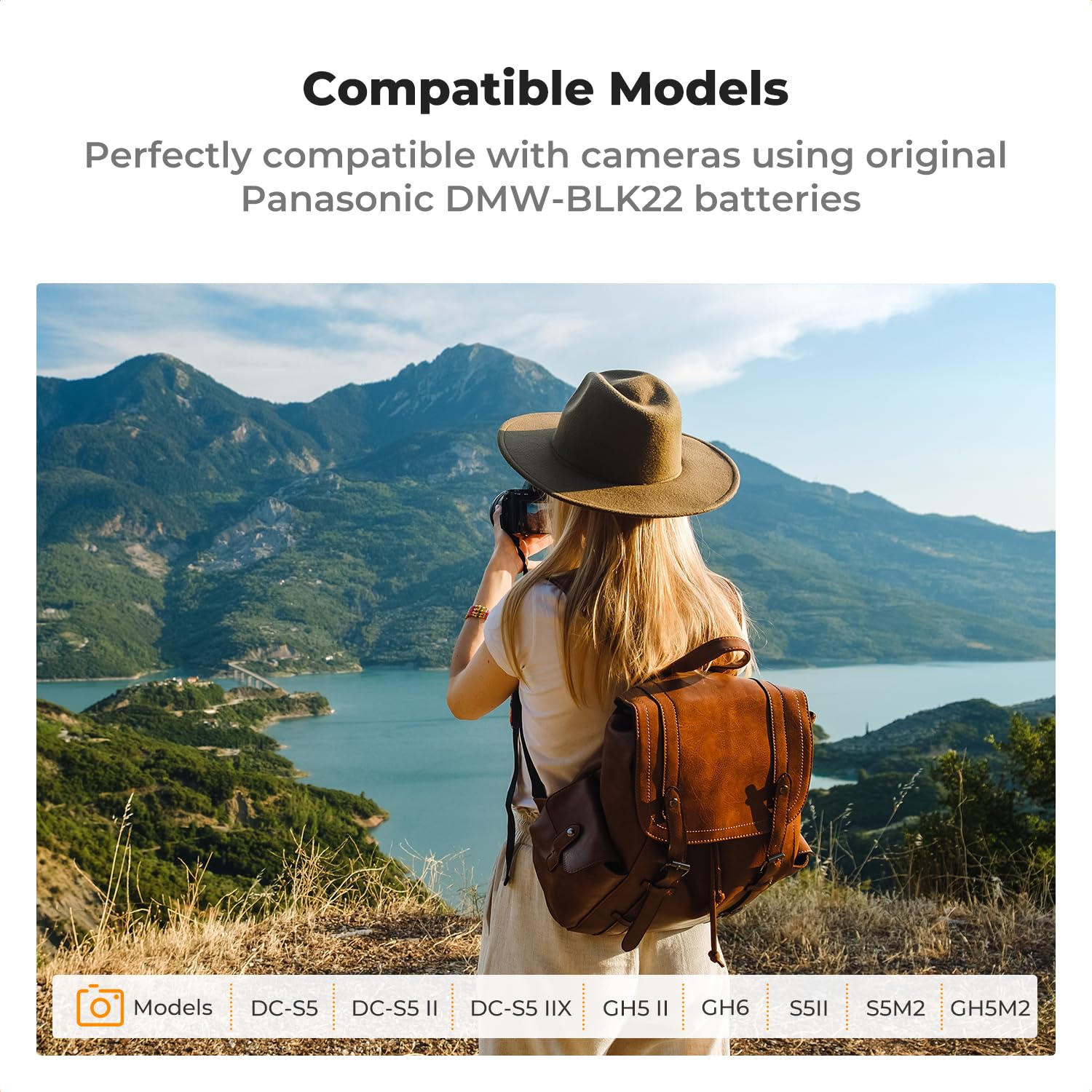 K&F Concept 2400Mah Dmw Blk22 Battery And Dual Slot Lcd Battery Charger Compatible With Panasonic Lumix Dc S5 Dc S5 Ii Dc S5 Iix