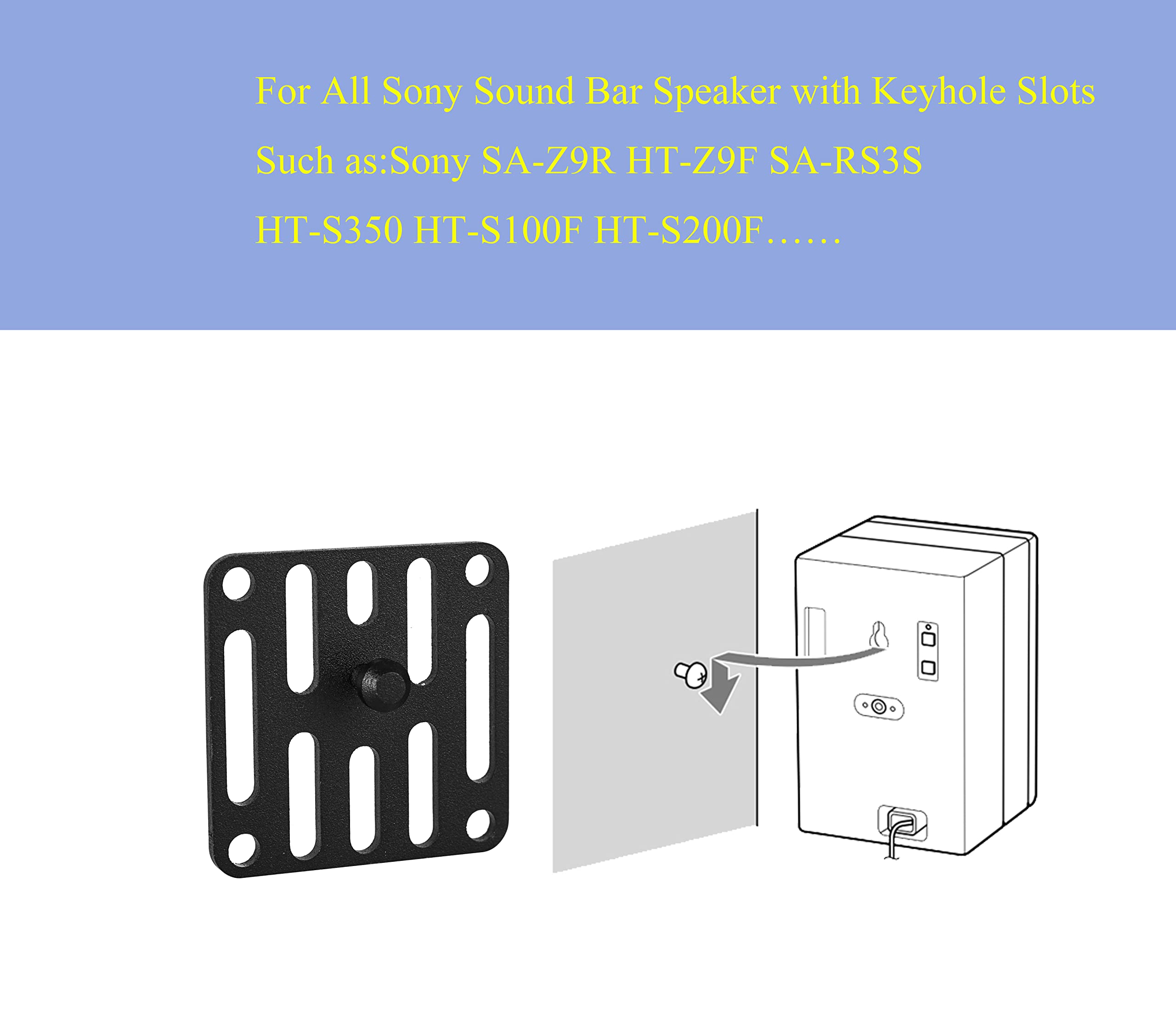 Monsiatug Wall Mount Brackets Sound Bar Mounting For Yamaha Sr-C20A Yas-207 Yas-209 Yas-108 Yas-109 Ats-1080 Soundbar, For Sony