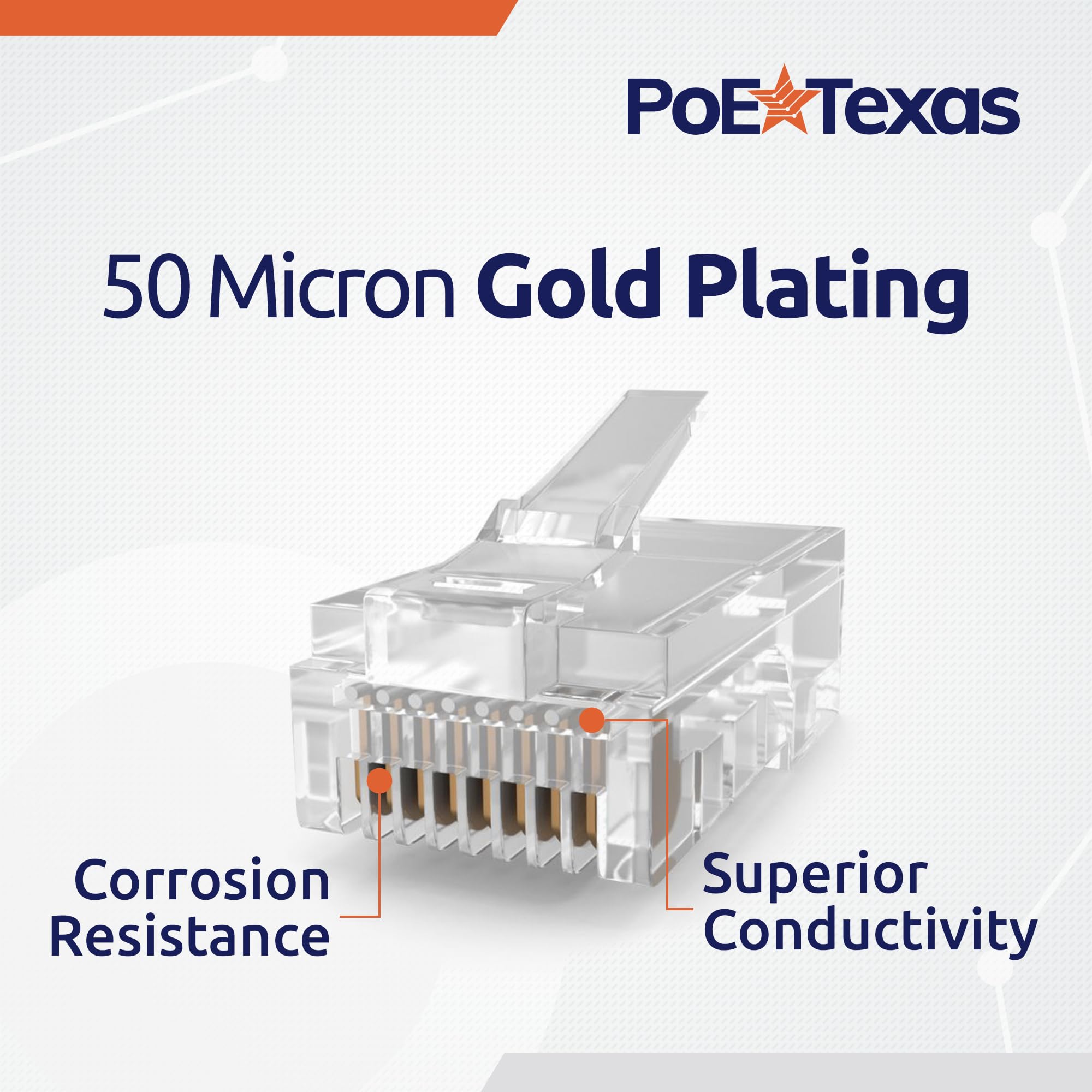 Poe Texas Rj45 Connectors Passthrough   100 Pack   Crimp Style Network Cable Ethernet Connector Rj45 Ends For Cat 6 Rj45 Pass Through Connector Jack