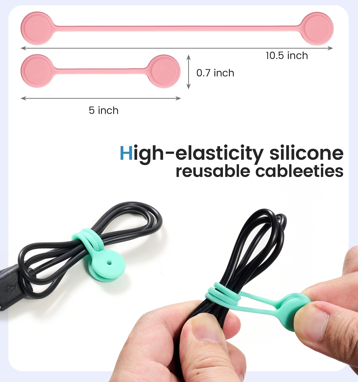 Joseche Reusable Silicone Magnetic Cable Ties For Bundling And Organizing, Hanging & Holding Stuff, Book Markers, Fridge Magnets