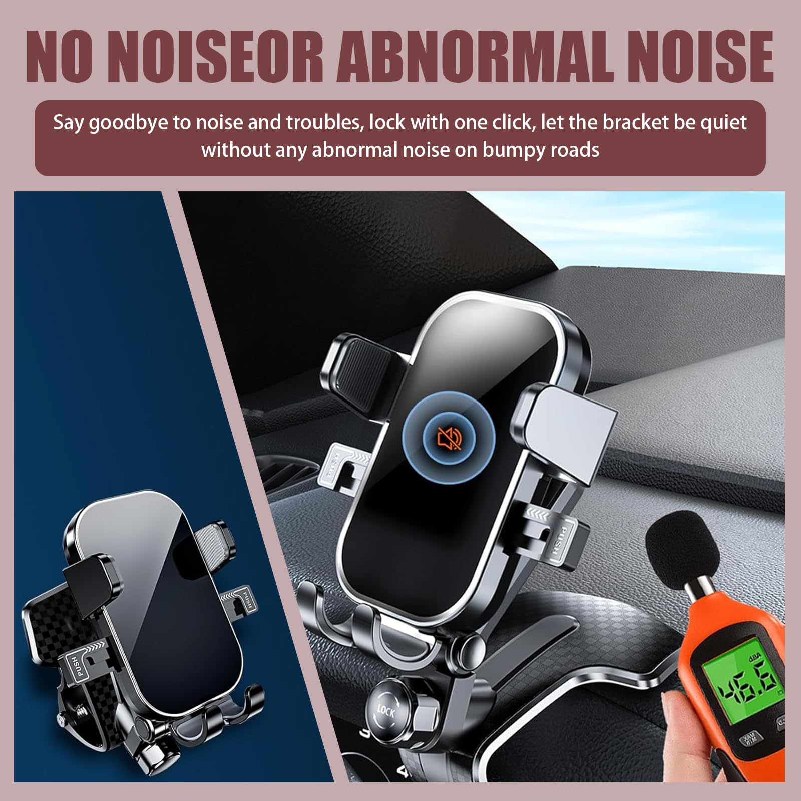 Zeathery Dashboard Cell Phone Holder For Your Car, Car Phone Holder Mount, 360 Rotating Dashboard Phone Holder, One-Hand Pickup