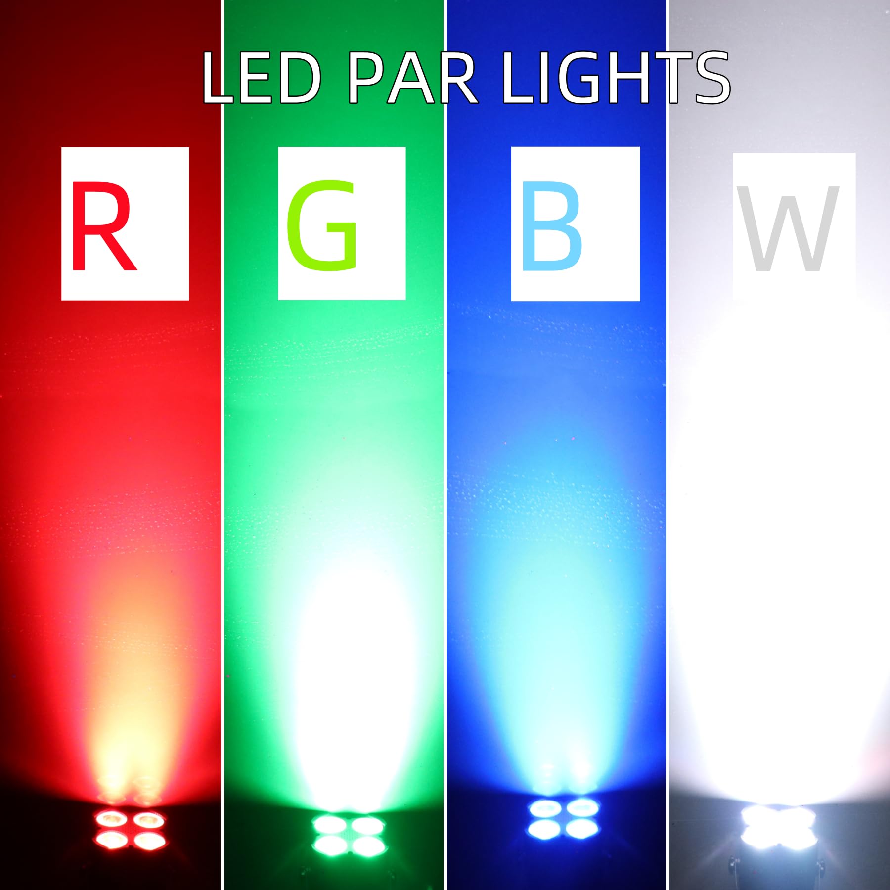 Aqool Stage Par Lights, Super Bright Rgbw Led Par Can Light With Remote & Dmx Control, Sound Activated Dj Uplighting For Event C