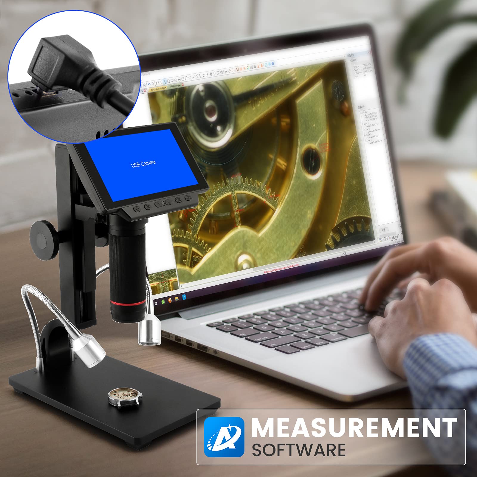 Andonstar 5 Inch Screen 1080P Digital Microscope Hdmi Microscope For Circuit Board Repair Soldering Tool Adsm302